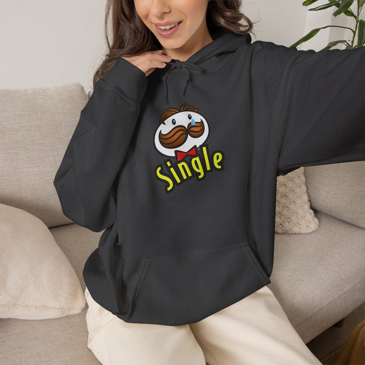 Single Pringles Mascot Hoodie — Funny Single Graphic Pullover