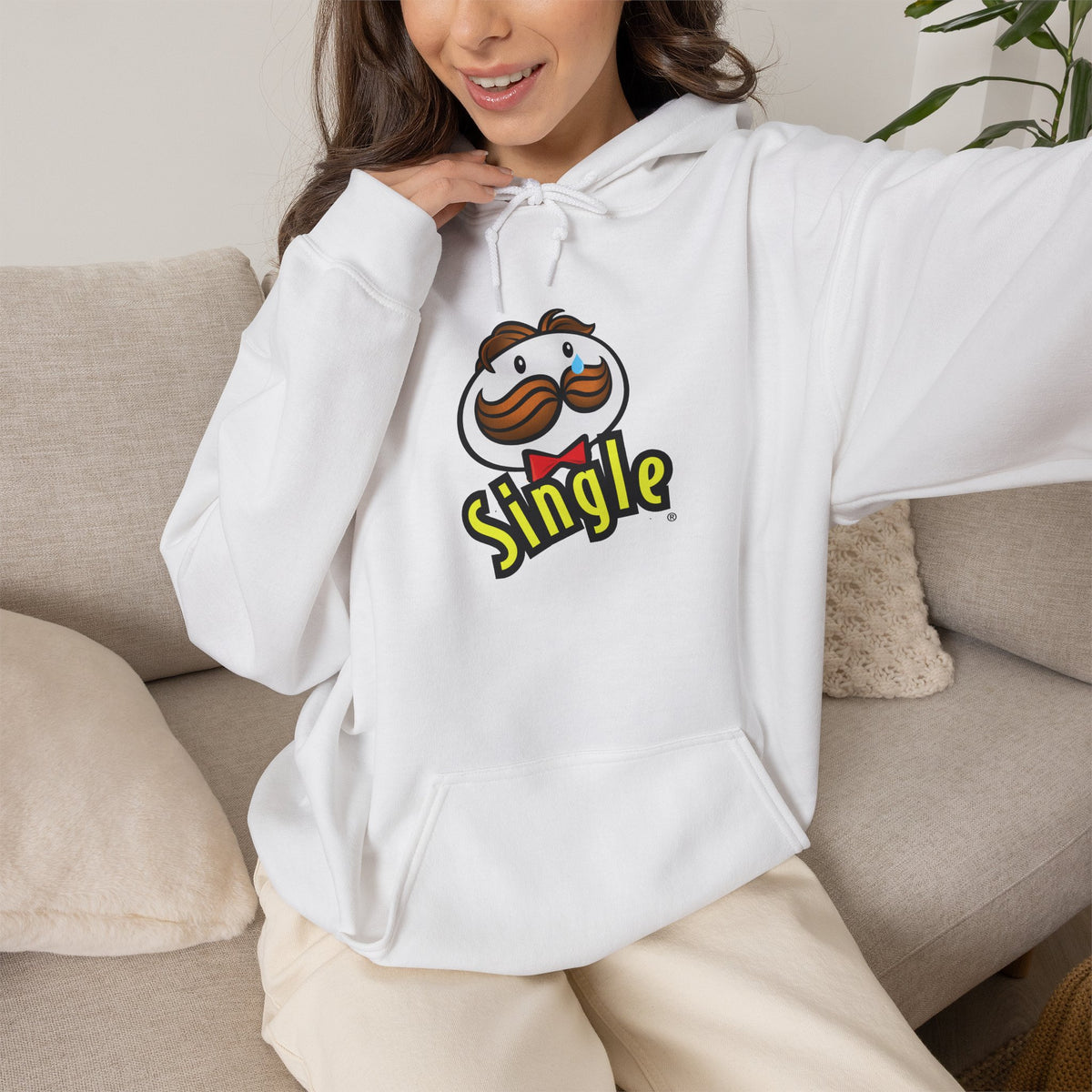 Single Pringles Mascot Hoodie — Funny Single Graphic Pullover