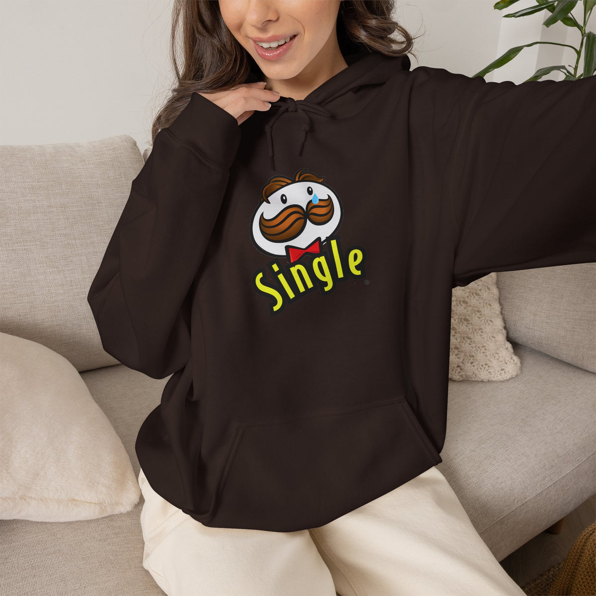 Single Pringles Mascot Hoodie — Funny Single Graphic Pullover