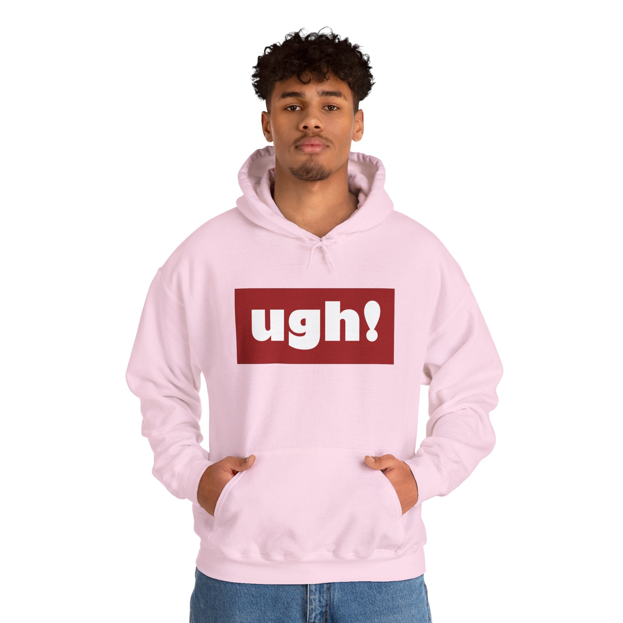 Ugh! Graphic Hoodie — Funny Minimalist Box Logo Pullover