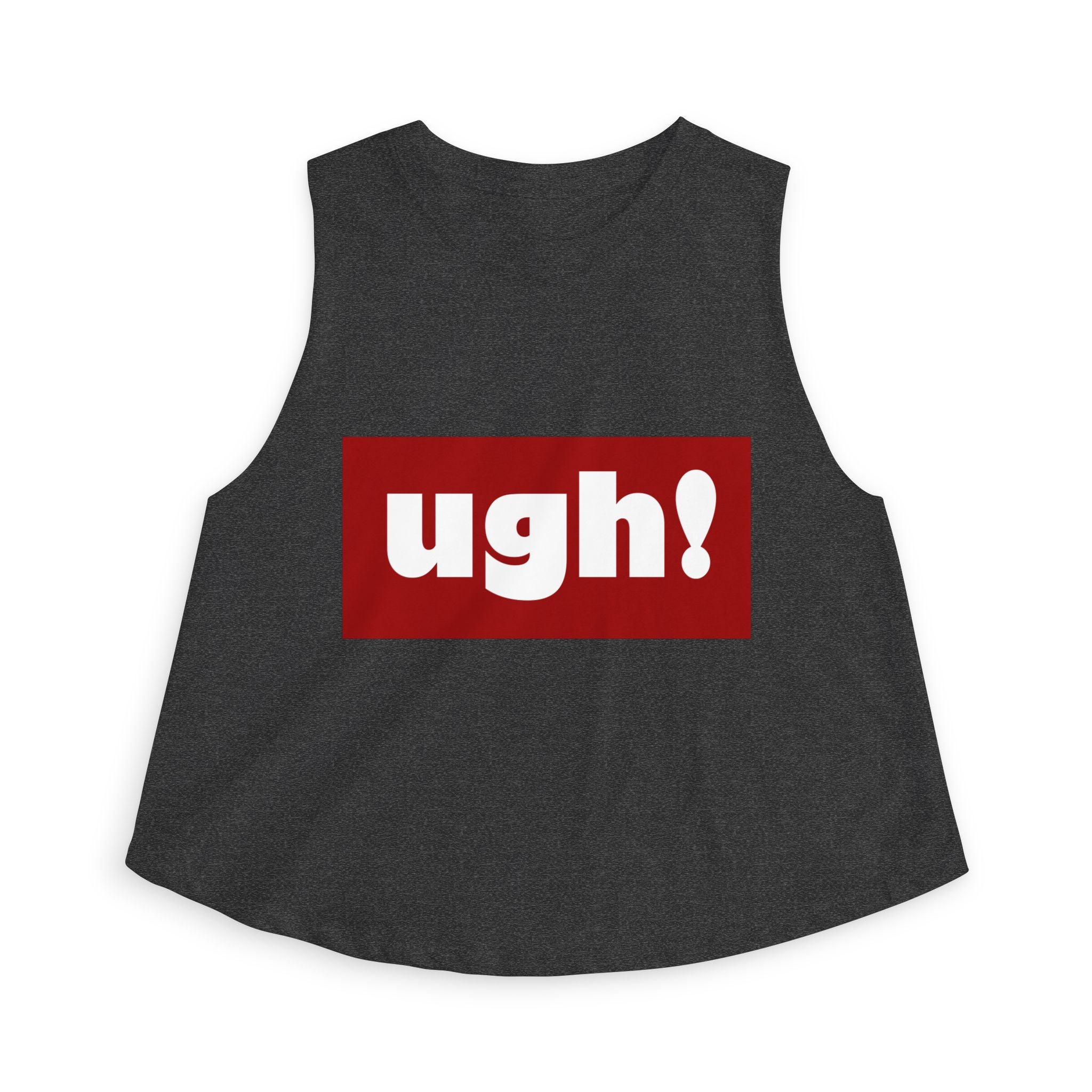 "ugh!" Box Logo Crop Top — Women's Casual Graphic Tank