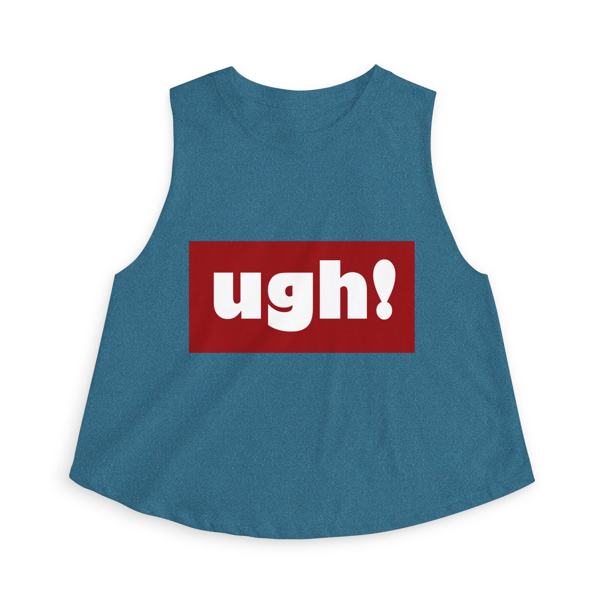 "ugh!" Box Logo Crop Top — Women's Casual Graphic Tank