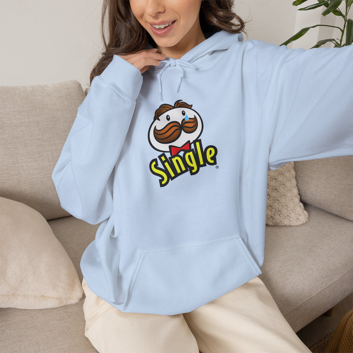 Single Pringles Mascot Hoodie — Funny Single Graphic Pullover