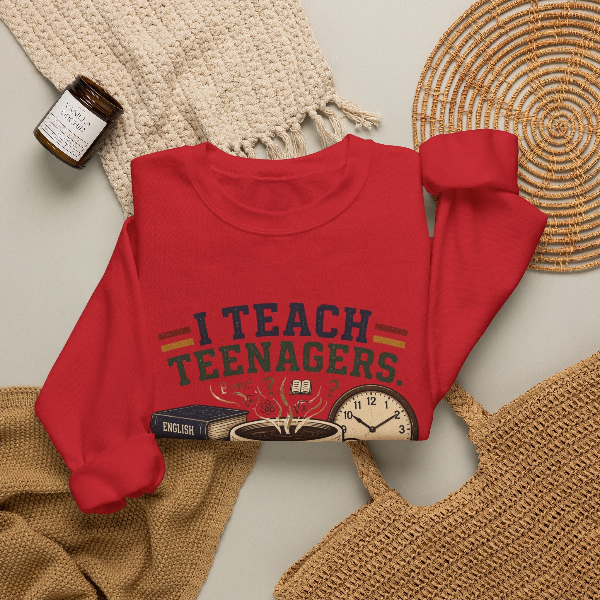 "I Teach Teenagers" – My Coffee Needs Coffee Crewneck Sweatshirt