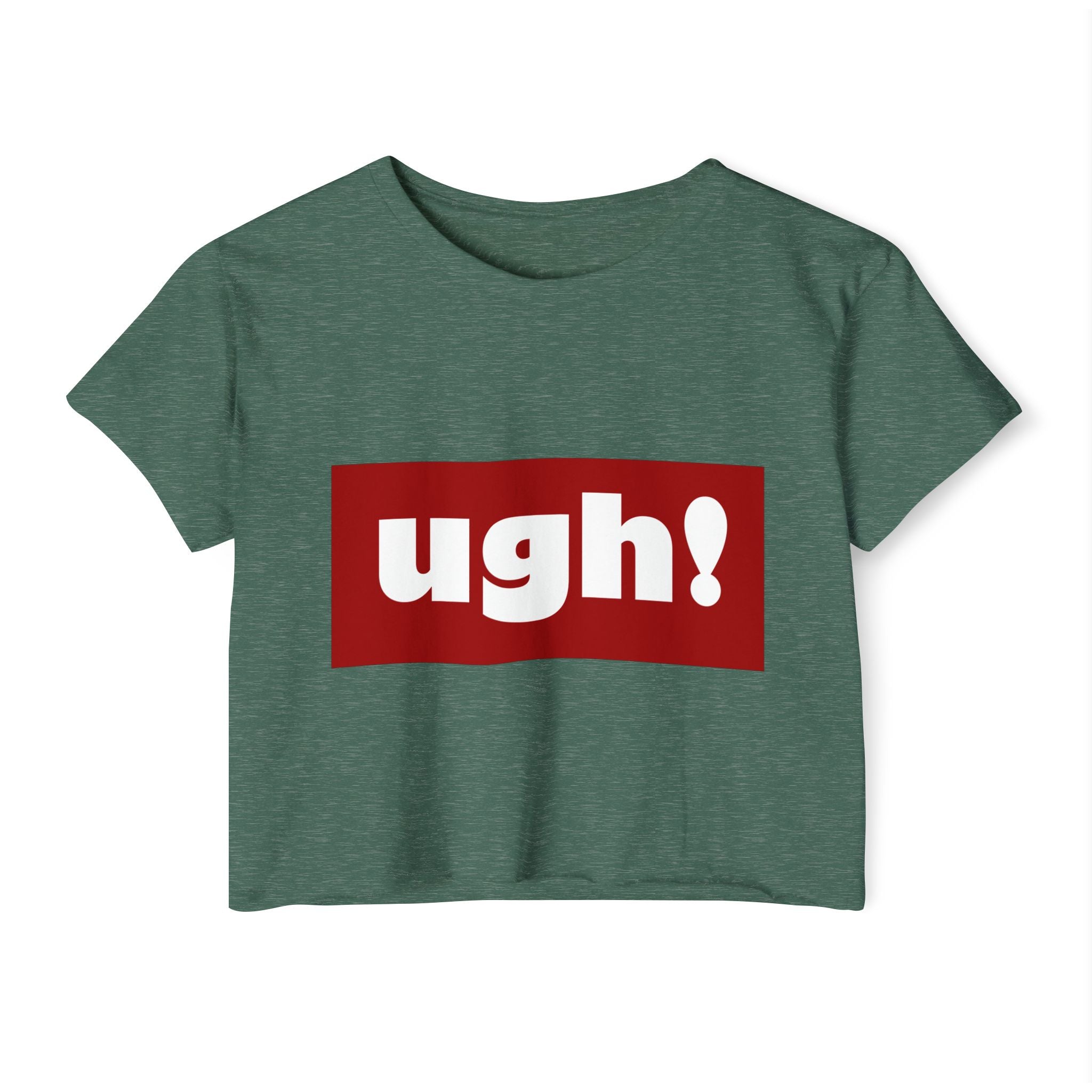 "ugh!" Festival Crop Top — Playful Graphic Women's Cropped Tee