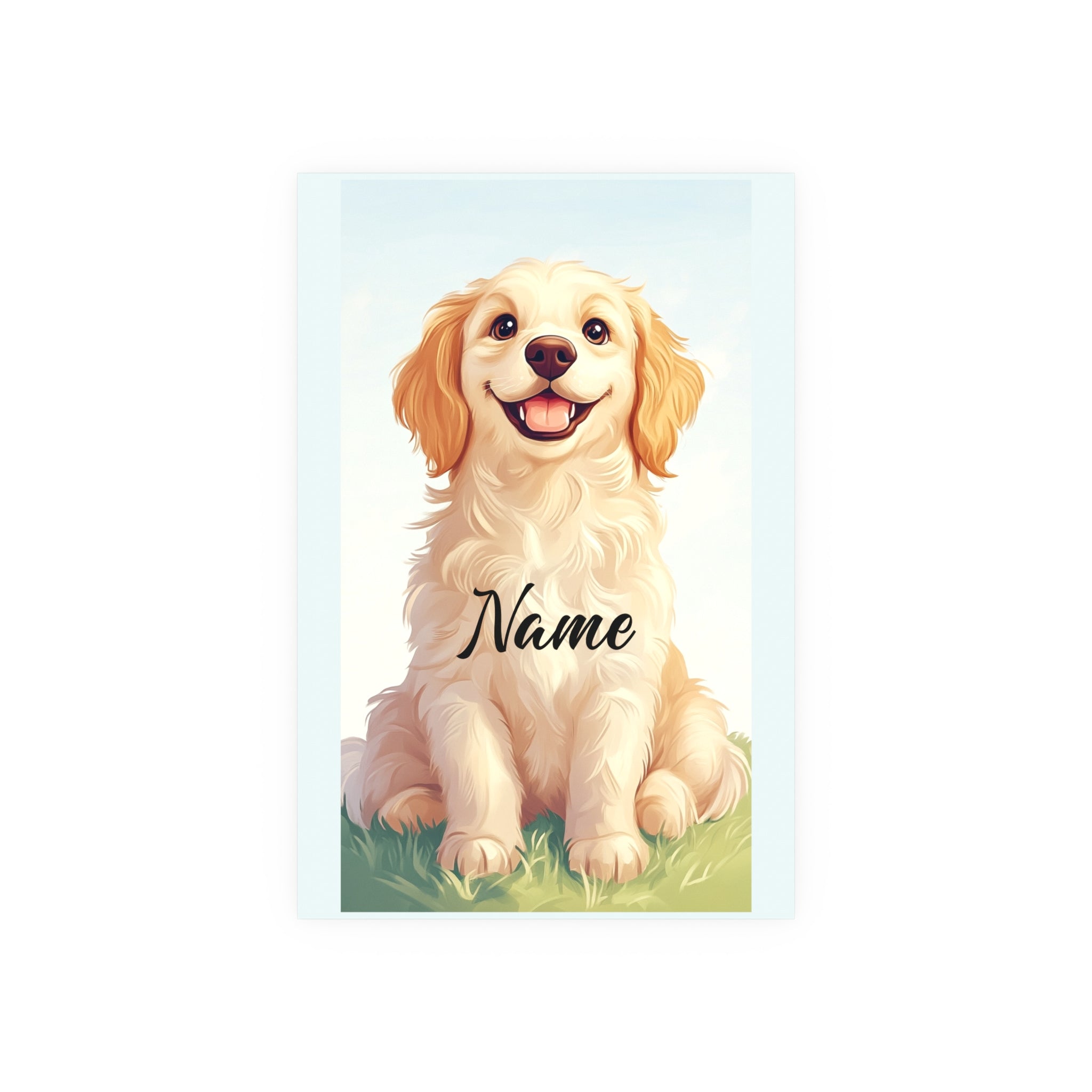 Personalized Golden Retriever Poster — Custom Name Pet Wall Art (Satin or Matte)