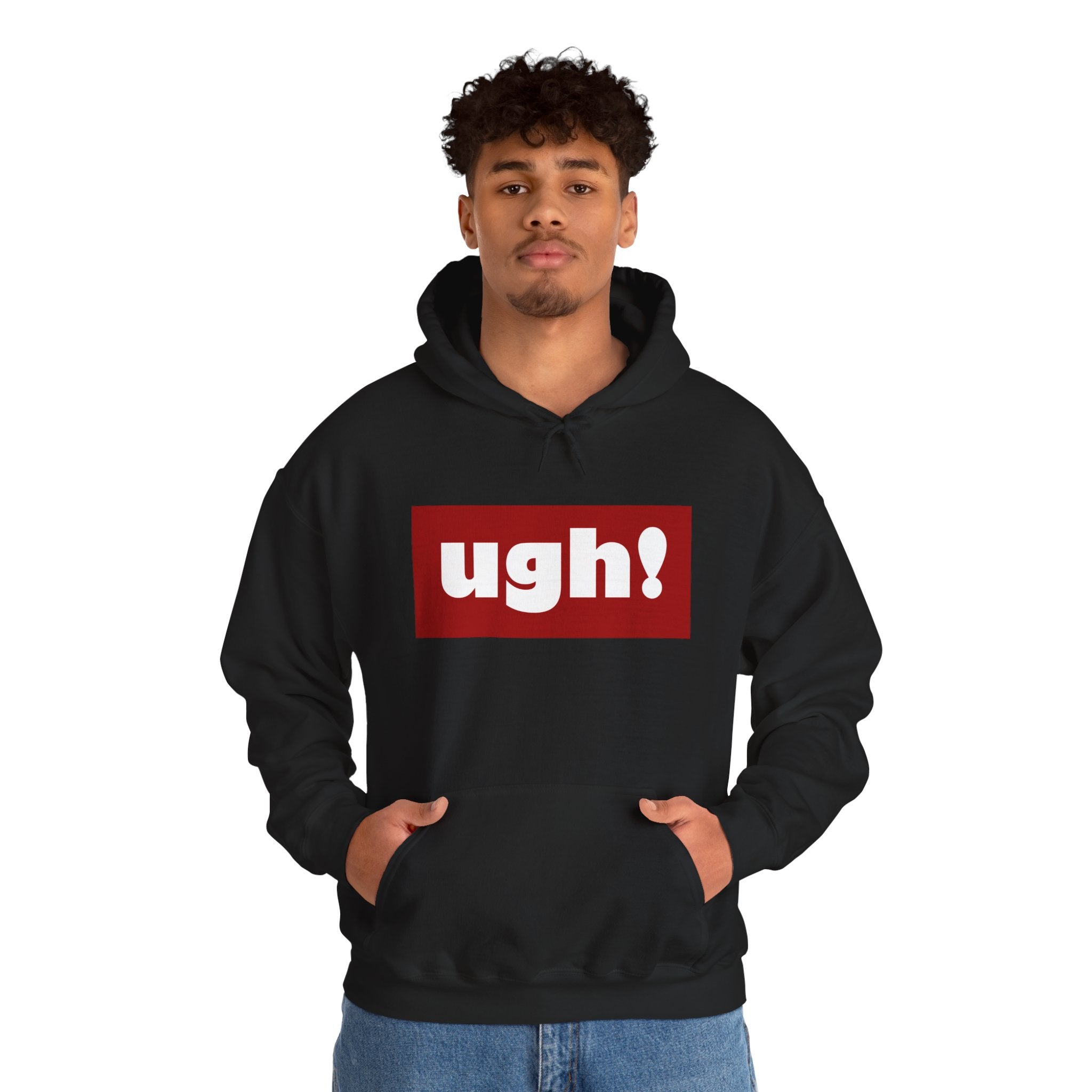 Ugh! Graphic Hoodie — Funny Minimalist Box Logo Pullover