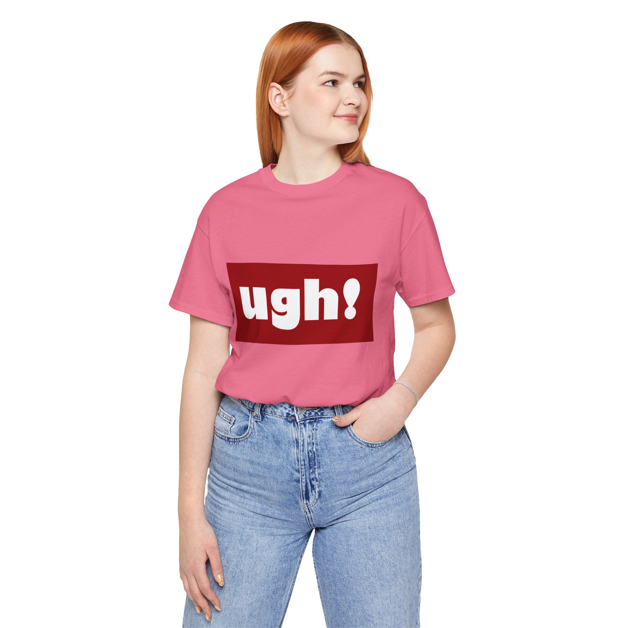 Ugh! Graphic Tee — Red Block Statement T-Shirt