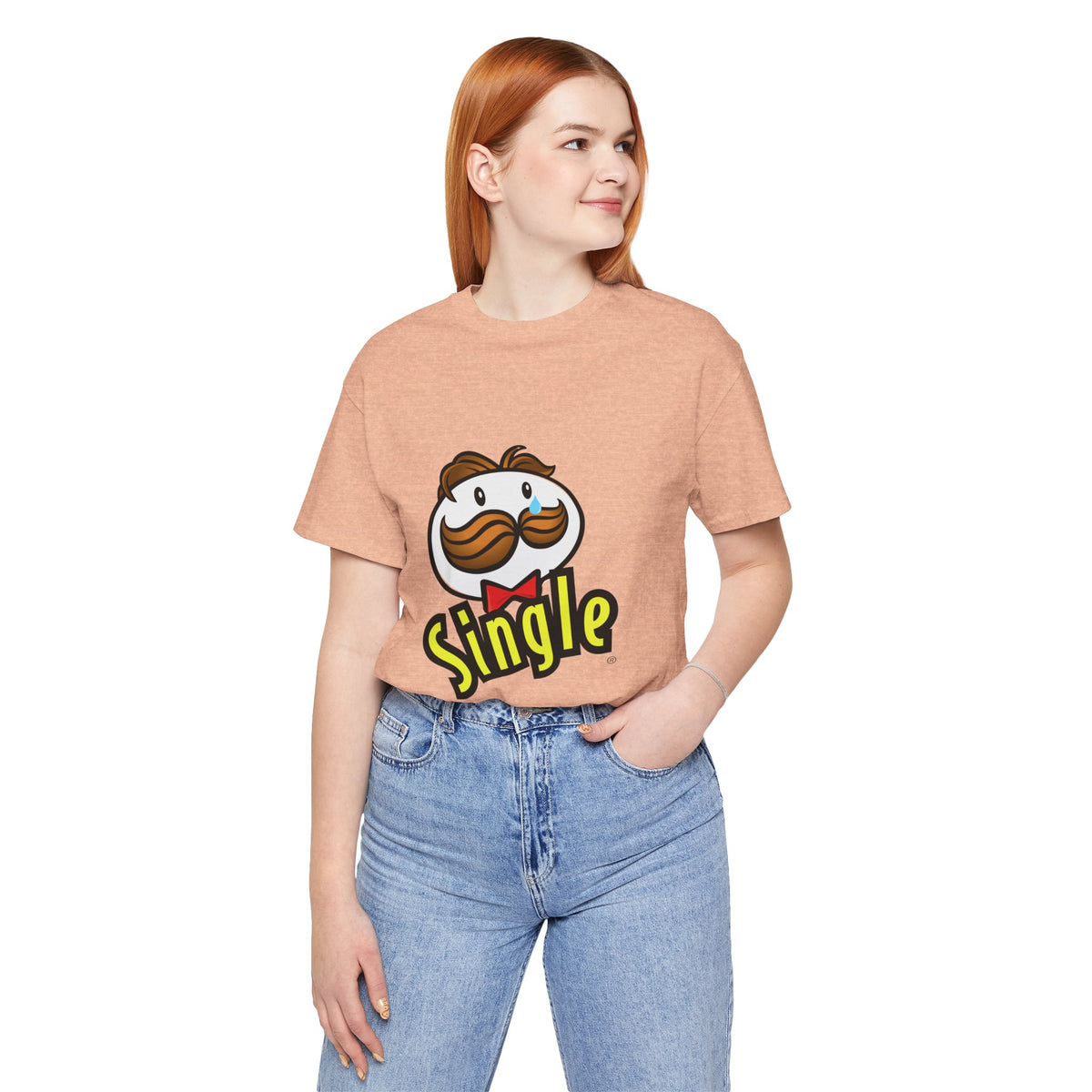 Single Pringles-Inspired Graphic Tee — Funny Single Status T-Shirt