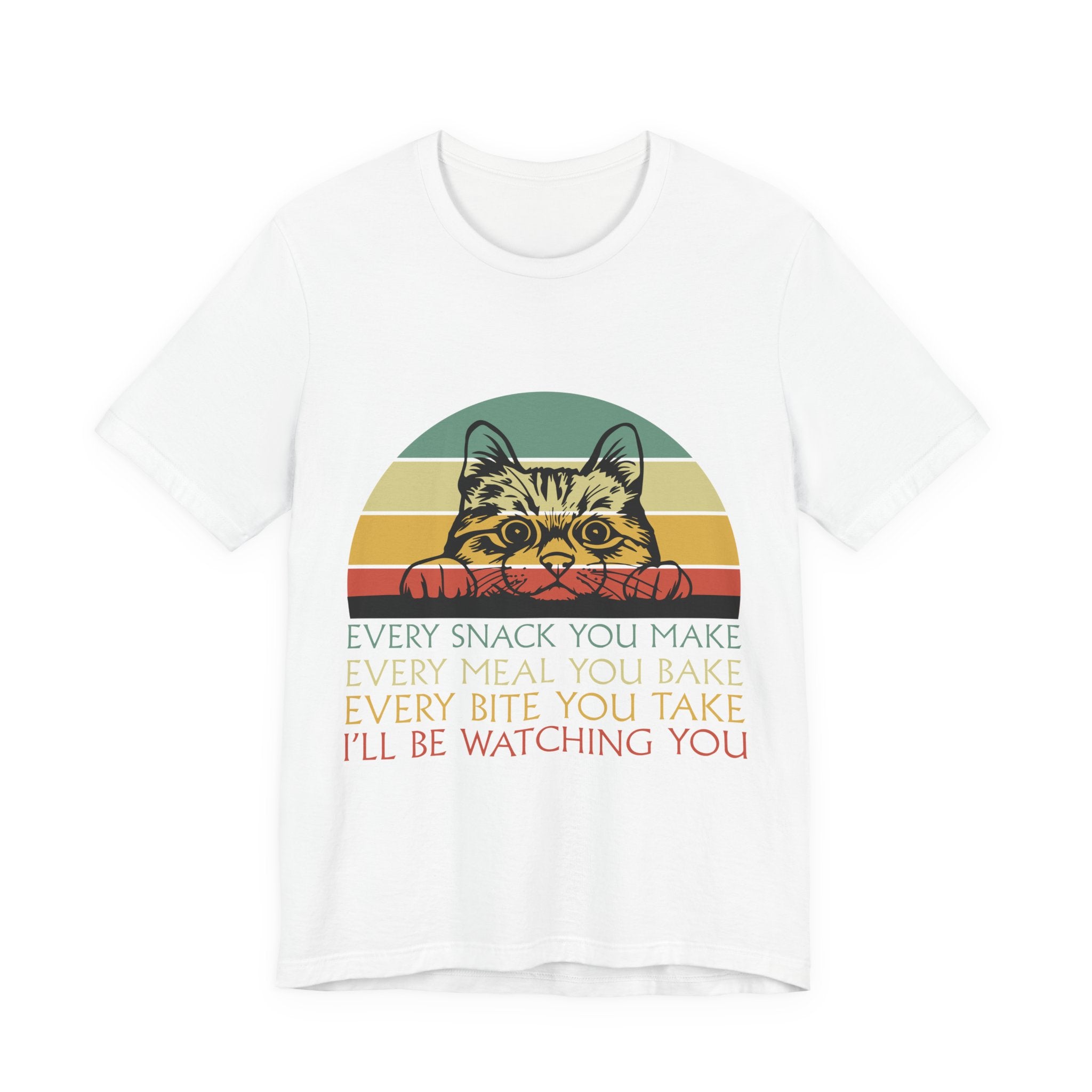 Cat Sneak Vintage Tee — “Every Snack You Make…” Retro Cat Graphic T-Shirt