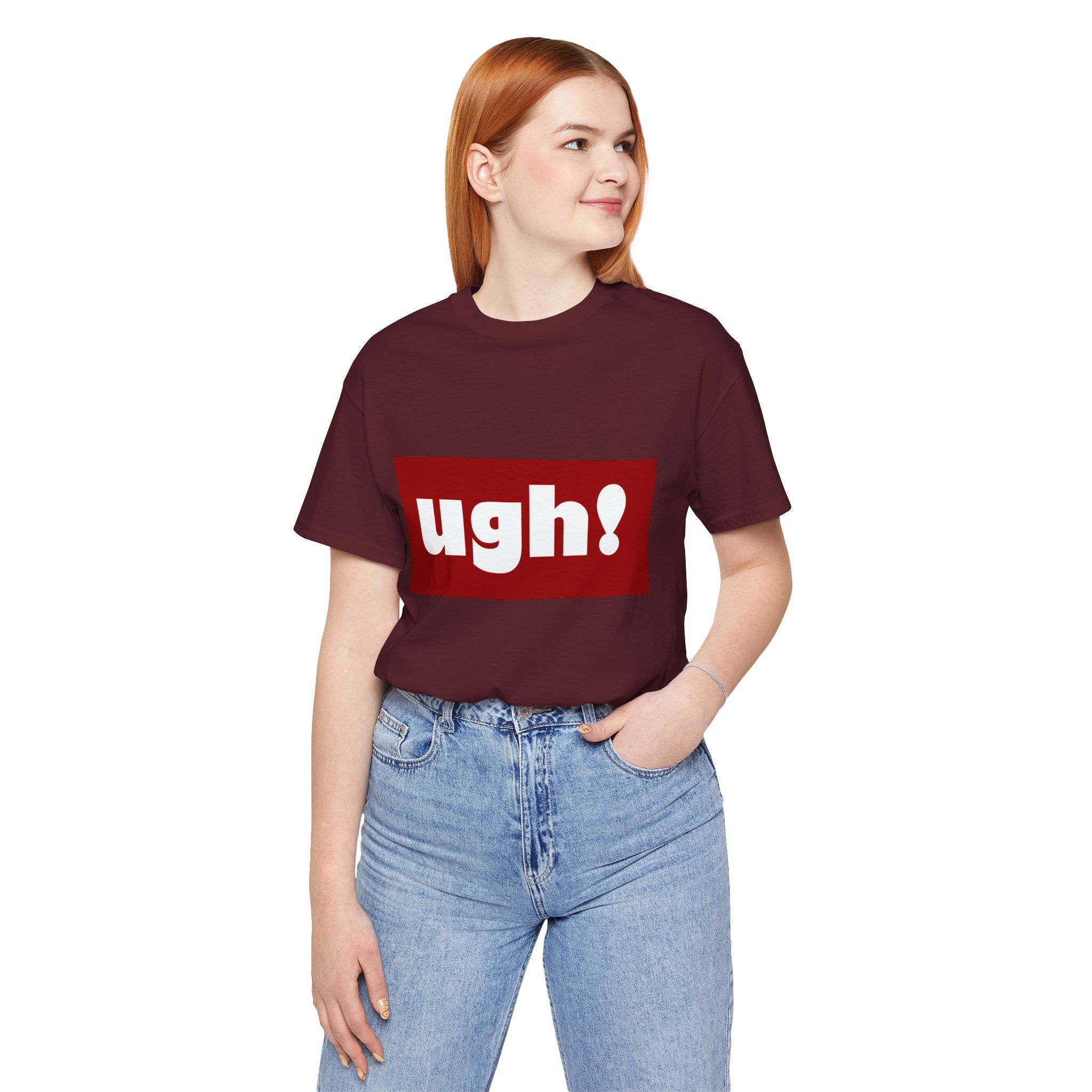 Ugh! Graphic Tee — Red Block Statement T-Shirt