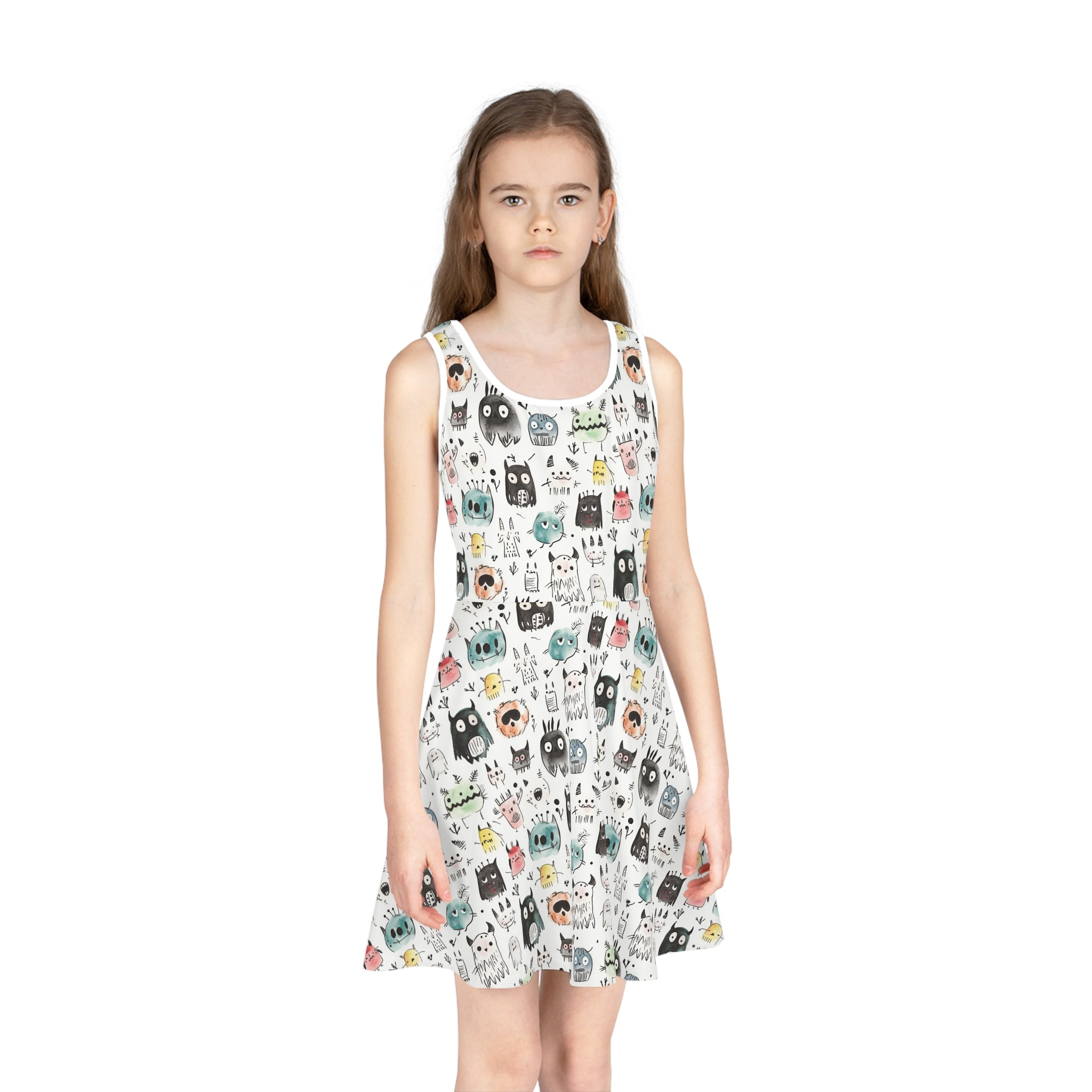 Doodle Monster Girls' Sleeveless Sundress