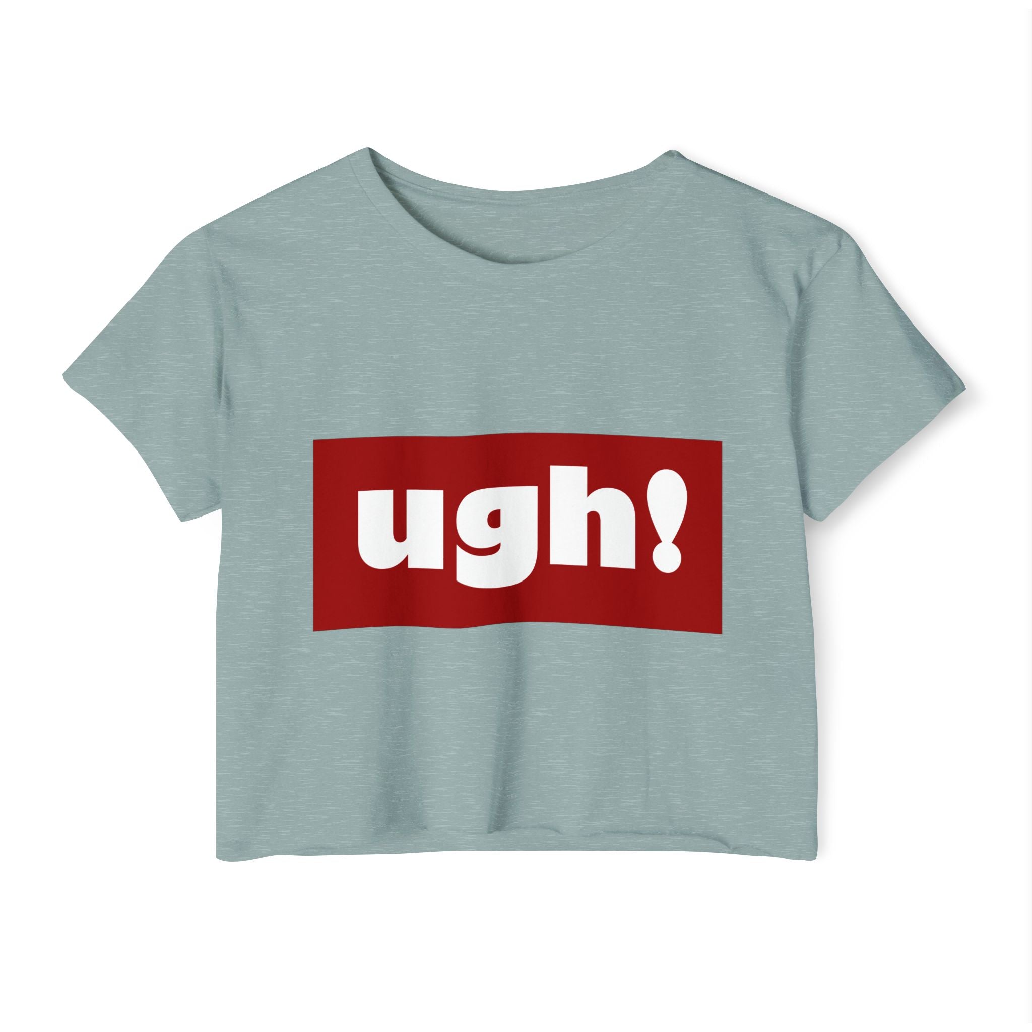 "ugh!" Festival Crop Top — Playful Graphic Women's Cropped Tee
