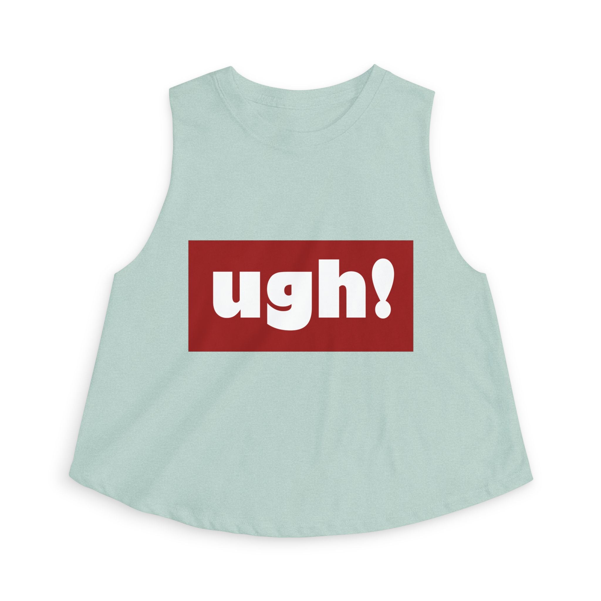 "ugh!" Box Logo Crop Top — Women's Casual Graphic Tank