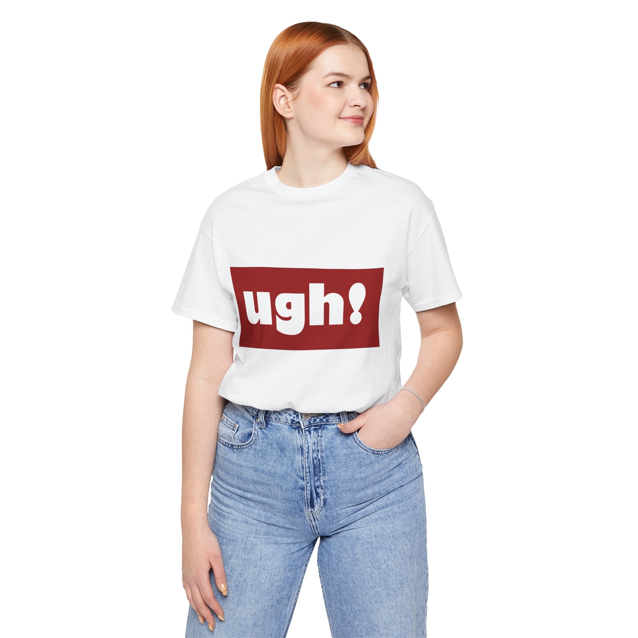 Ugh! Graphic Tee — Red Block Statement T-Shirt
