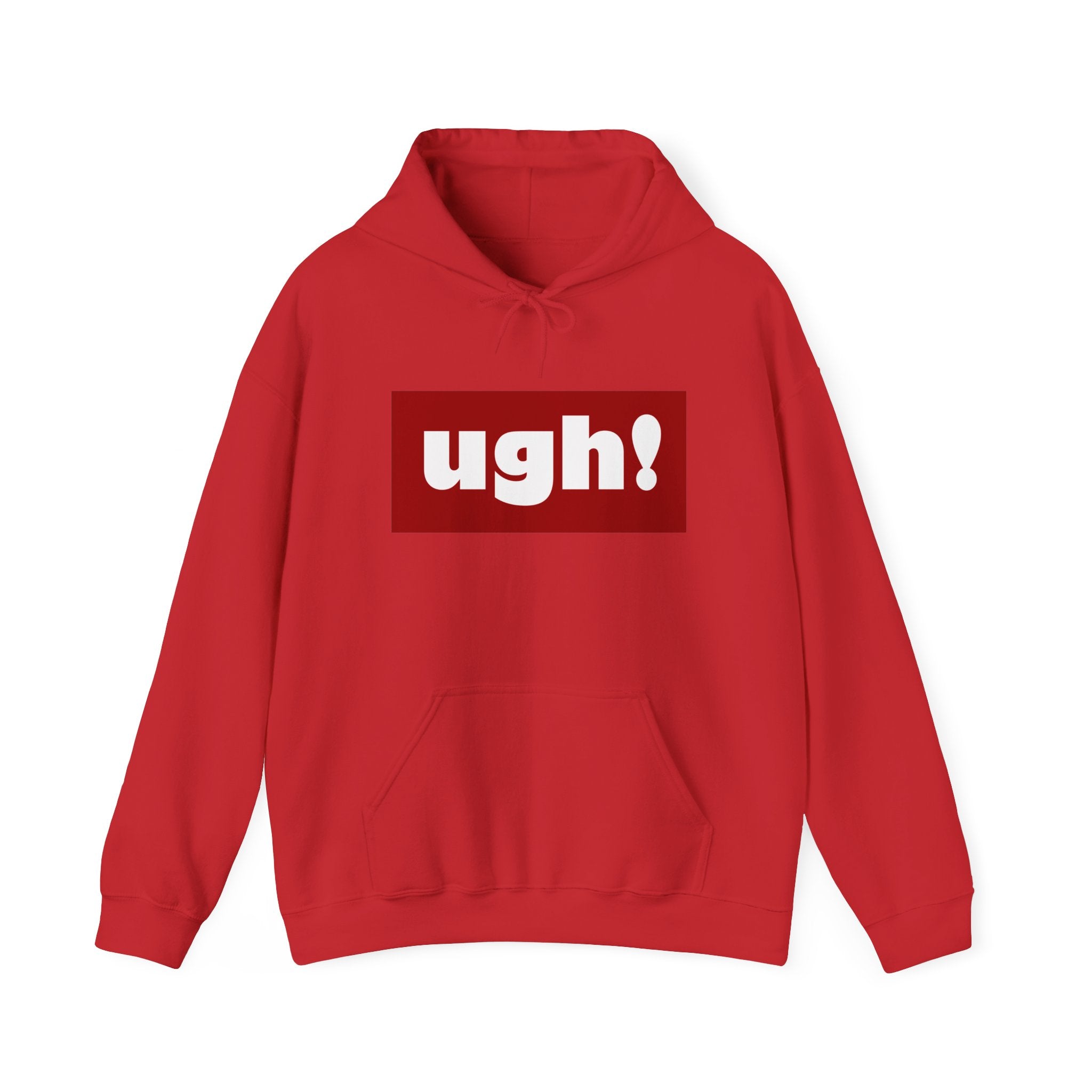 Ugh! Graphic Hoodie — Funny Minimalist Box Logo Pullover