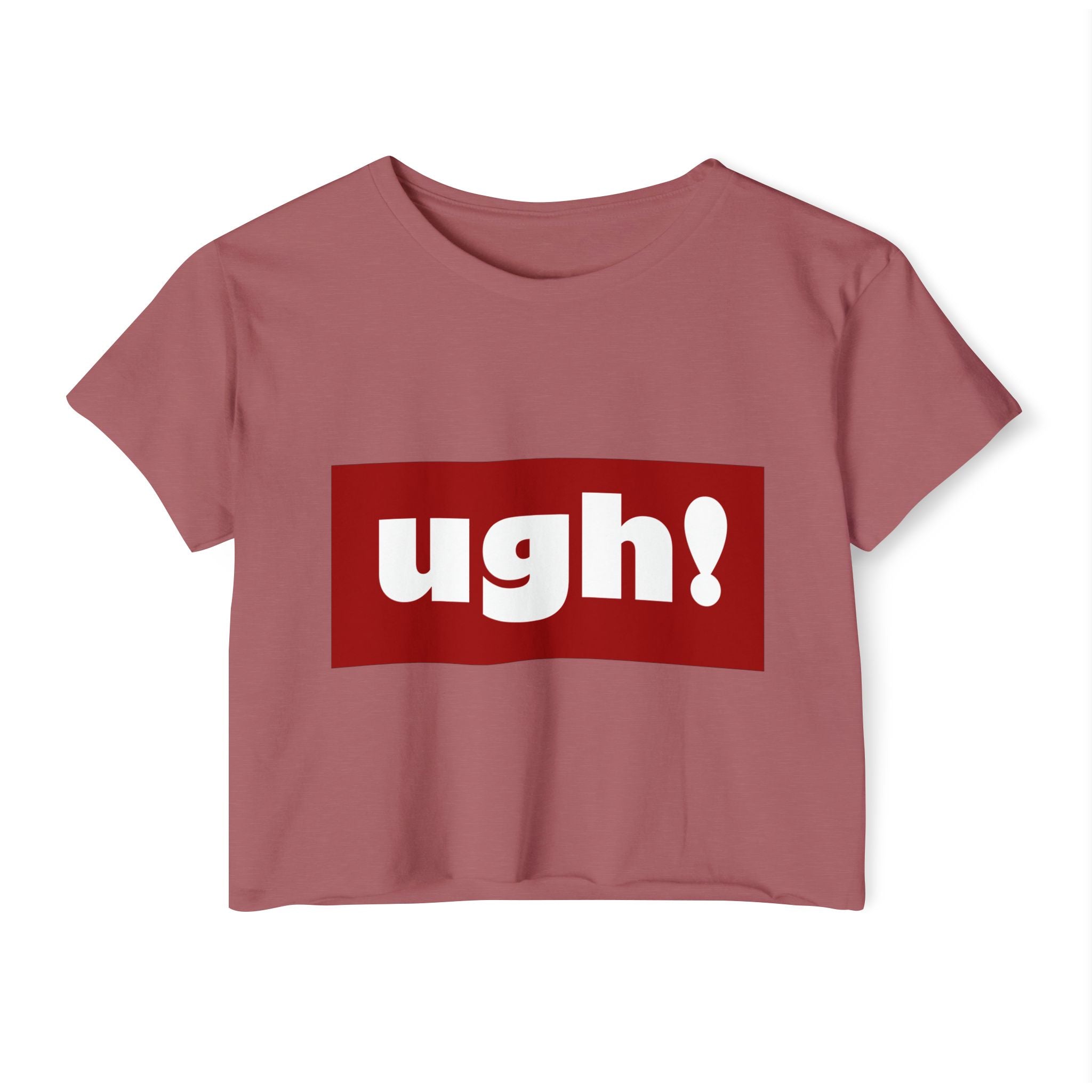 "ugh!" Festival Crop Top — Playful Graphic Women's Cropped Tee