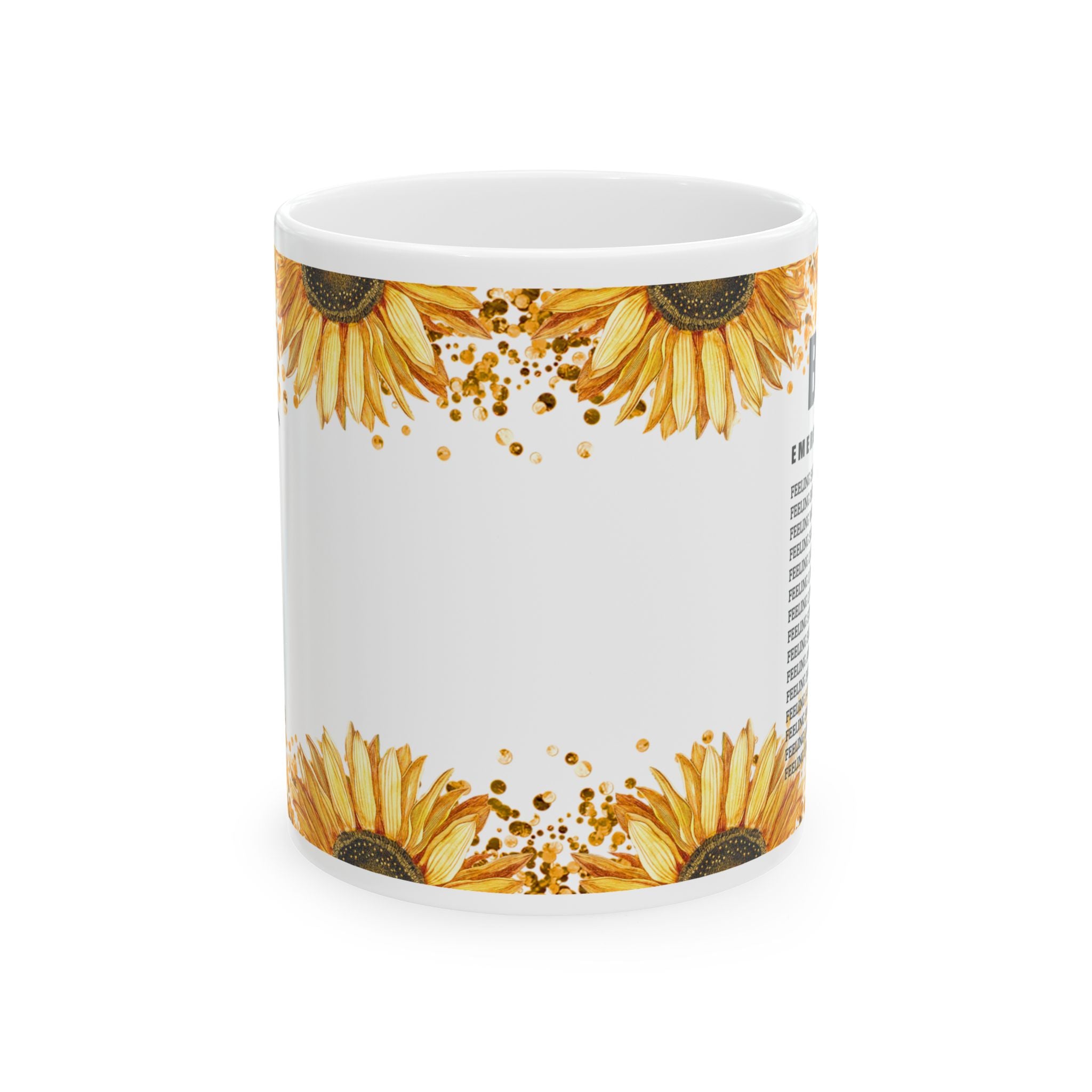 Personalized Sunflower Ceramic Mug – Custom Name Coffee Cup, Floral Gift, 11oz & 15oz