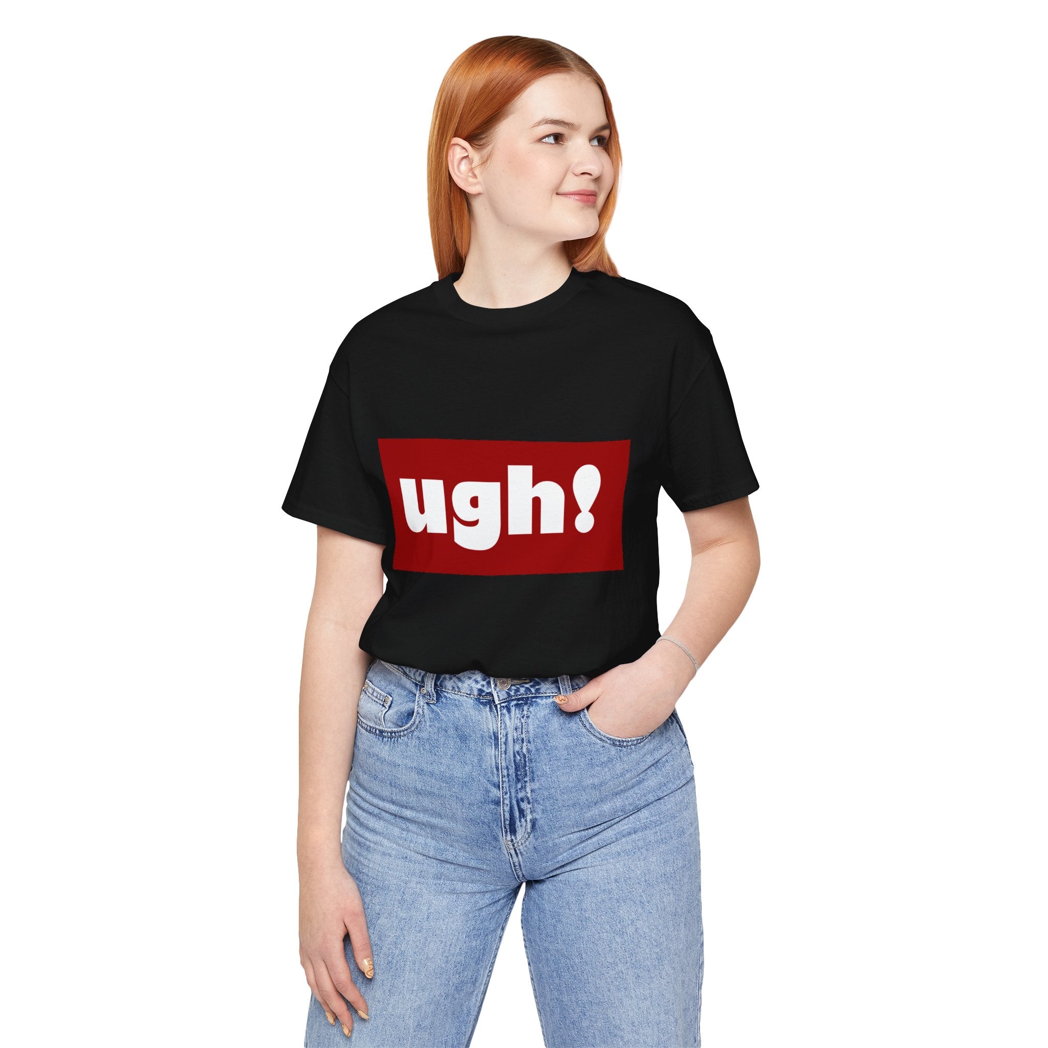 Ugh! Graphic Tee — Red Block Statement T-Shirt