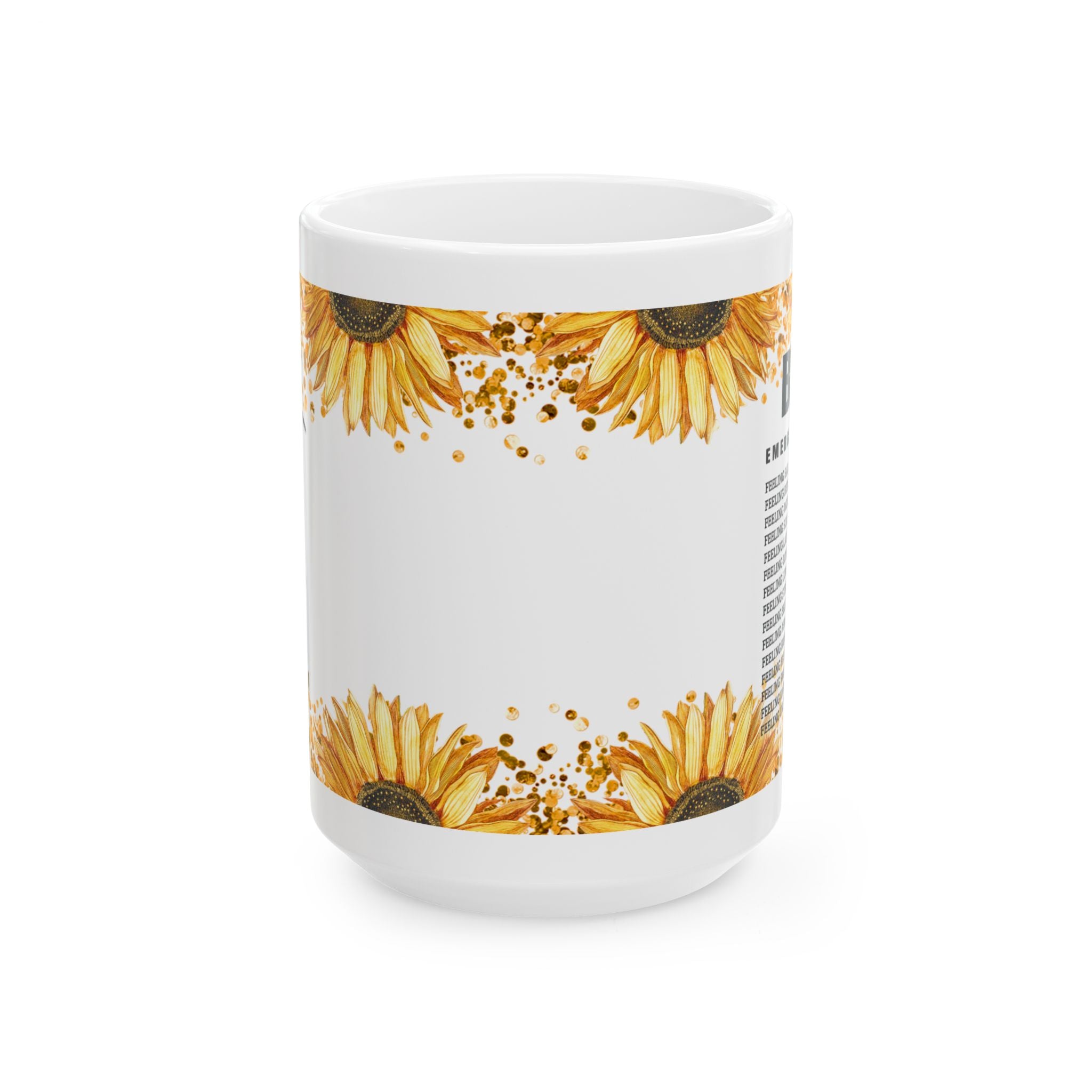 Personalized Sunflower Ceramic Mug – Custom Name Coffee Cup, Floral Gift, 11oz & 15oz