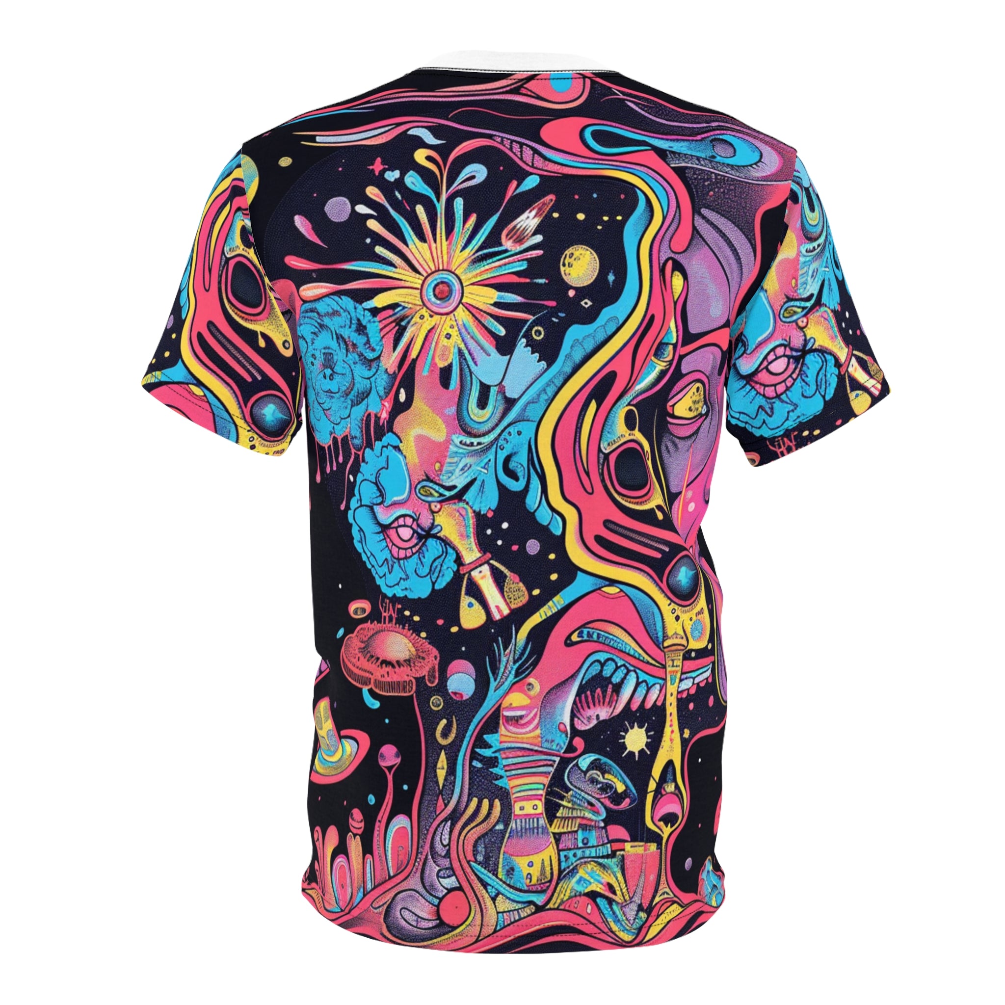 Psychedelic Space Art Tee — Vibrant Cosmic All-Over Print Shirt