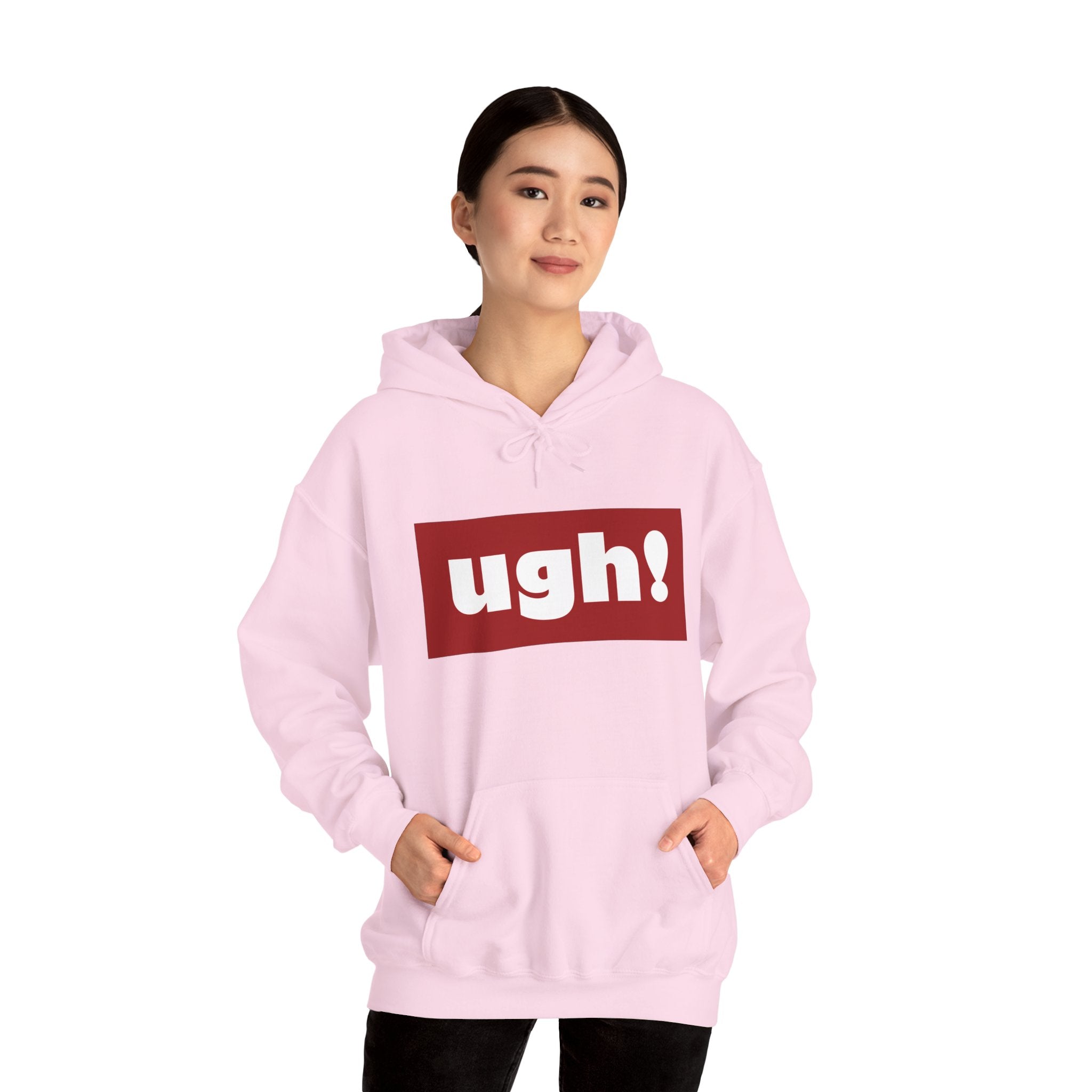 Ugh! Graphic Hoodie — Funny Minimalist Box Logo Pullover