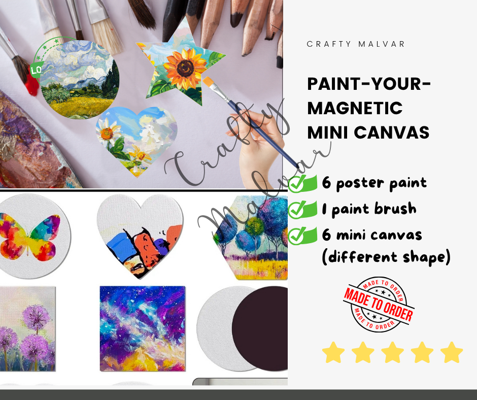 Paint-Your-Magnetic Mini Canvas | Made-to-Order DIY Craft Kit
