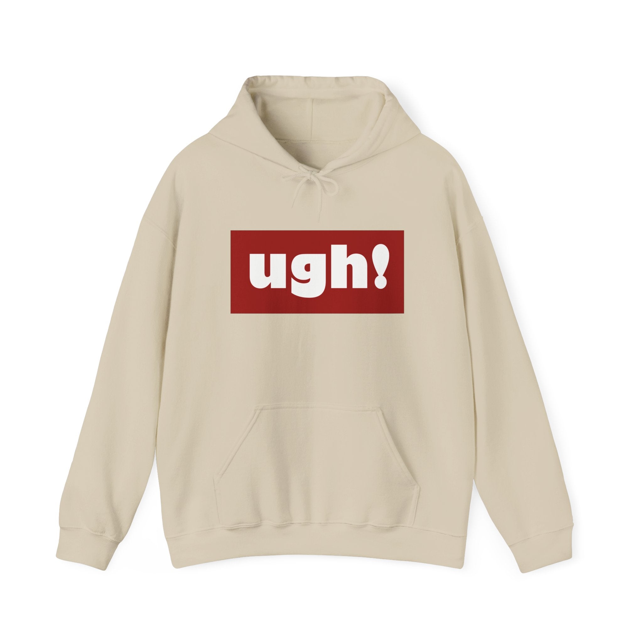 Ugh! Graphic Hoodie — Funny Minimalist Box Logo Pullover