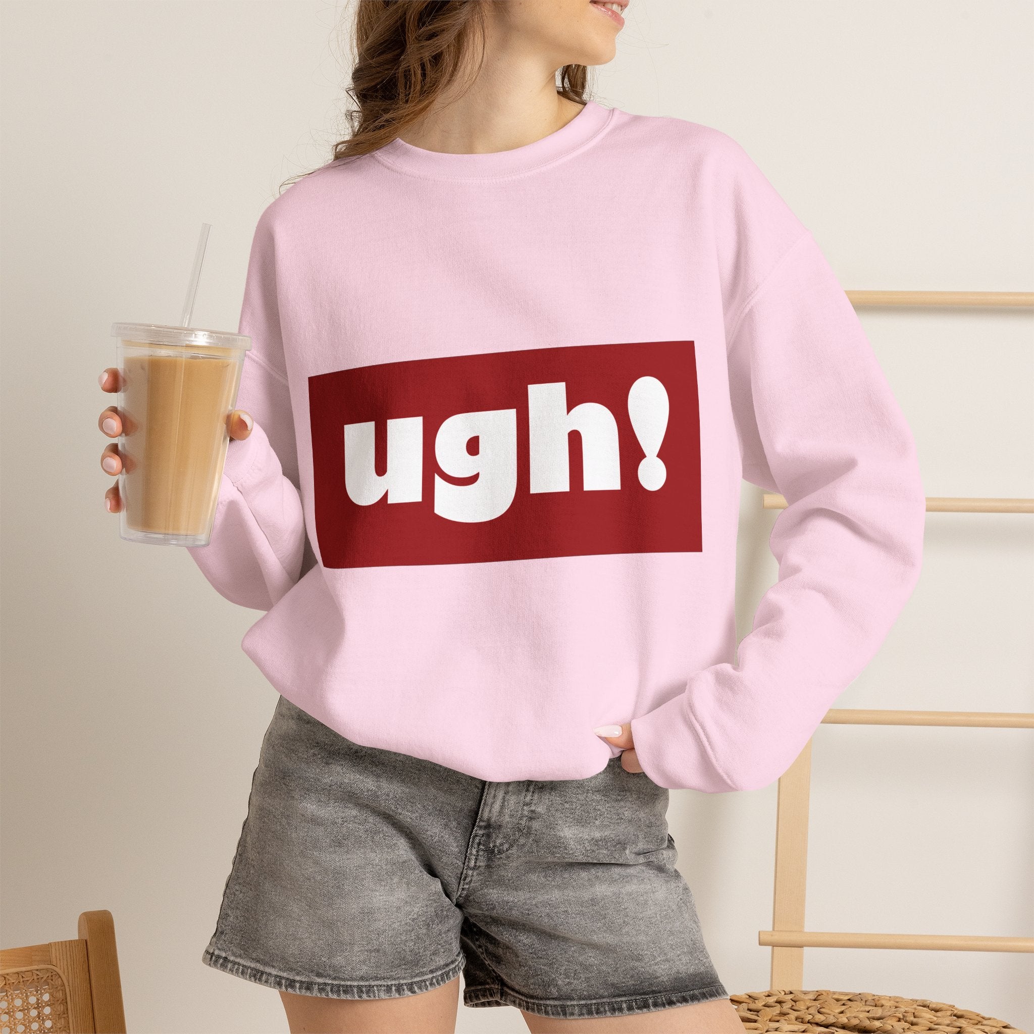 Ugh! Graphic Crewneck Sweatshirt – Casual Statement Pullover