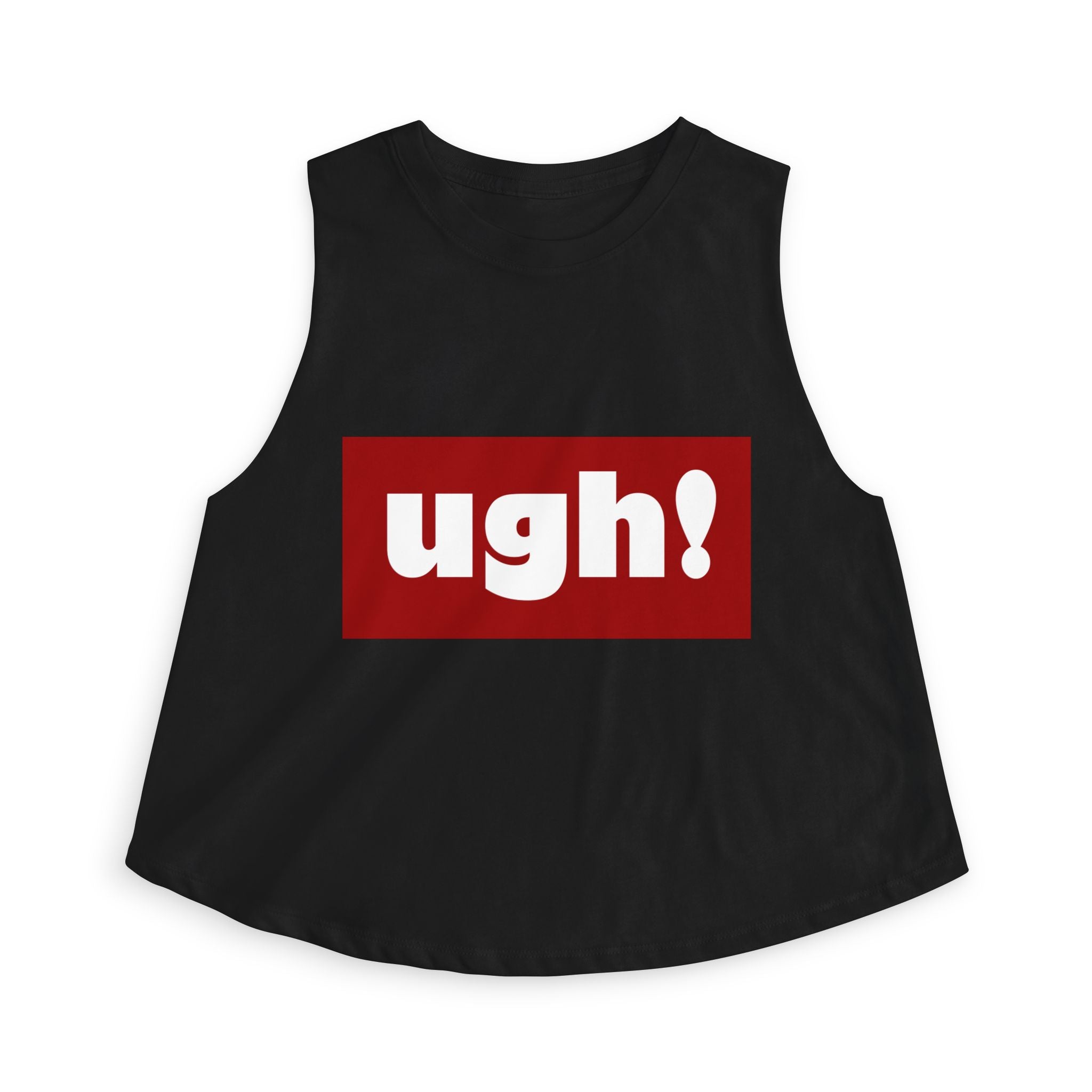 "ugh!" Box Logo Crop Top — Women's Casual Graphic Tank
