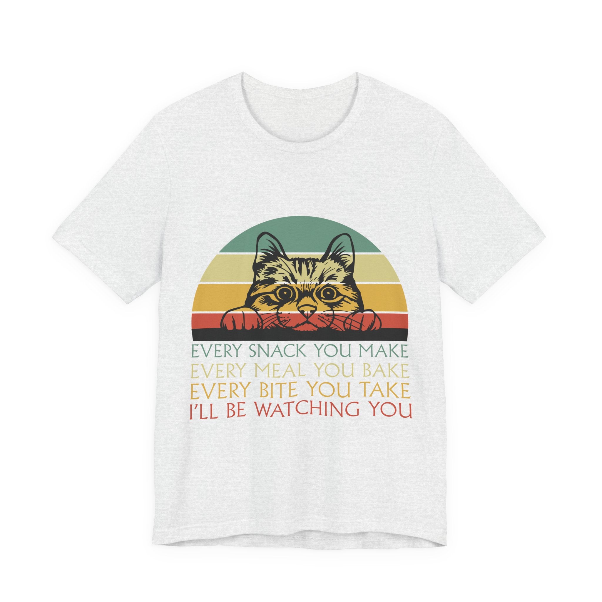 Cat Sneak Vintage Tee — “Every Snack You Make…” Retro Cat Graphic T-Shirt