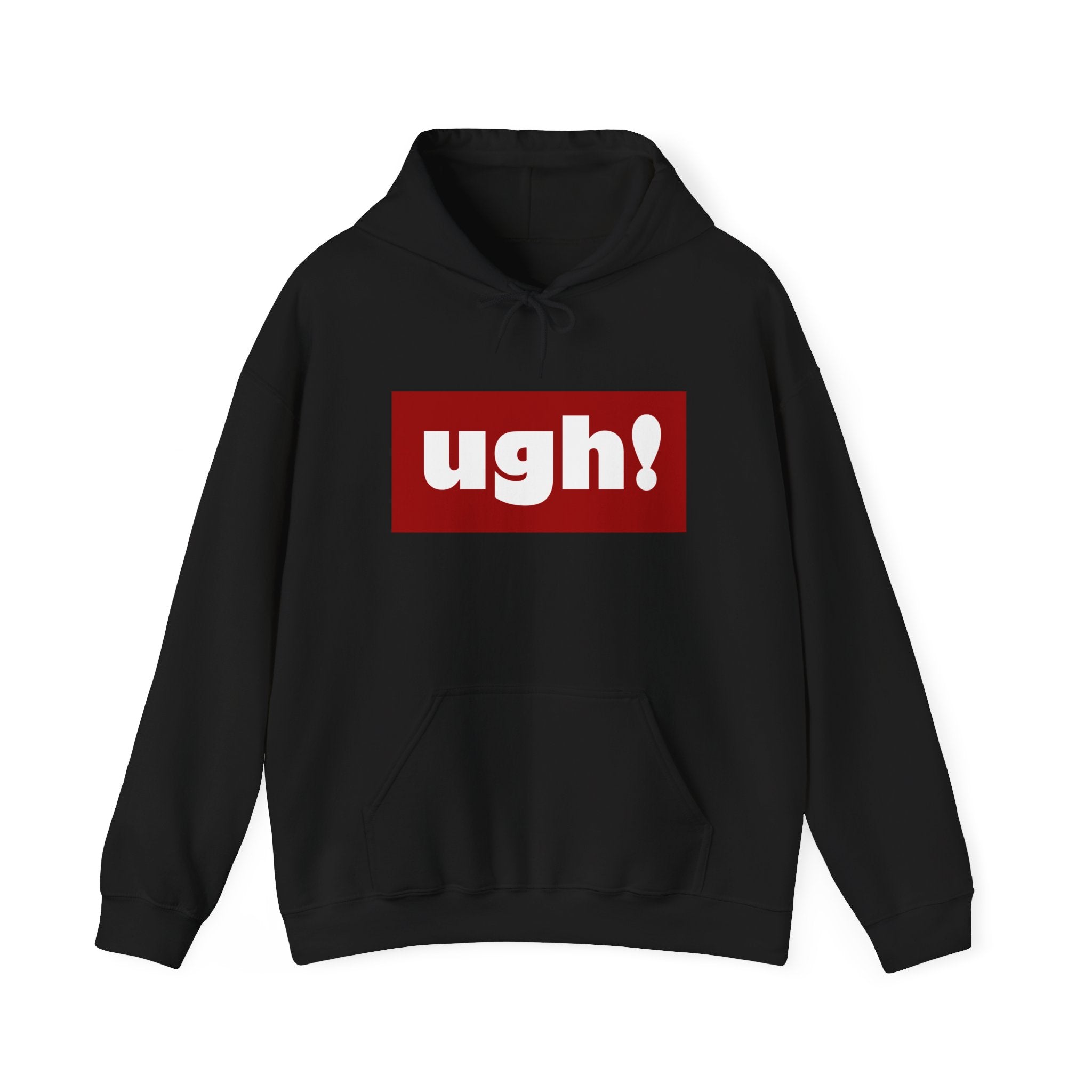 Ugh! Graphic Hoodie — Funny Minimalist Box Logo Pullover