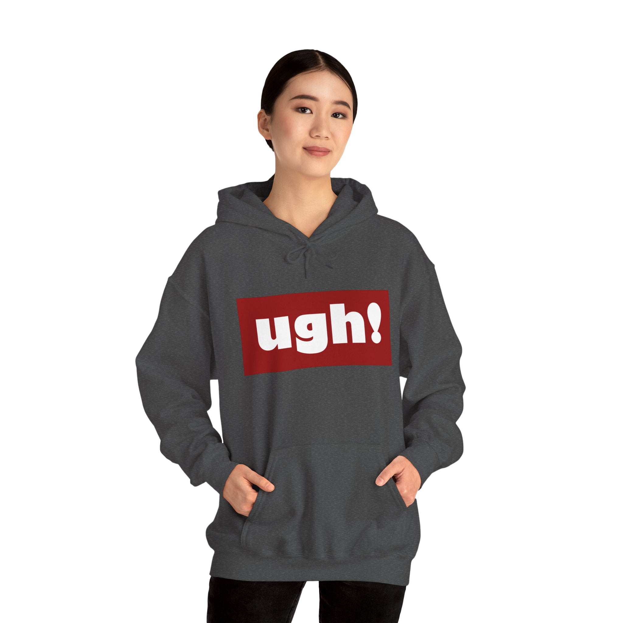 Ugh! Graphic Hoodie — Funny Minimalist Box Logo Pullover