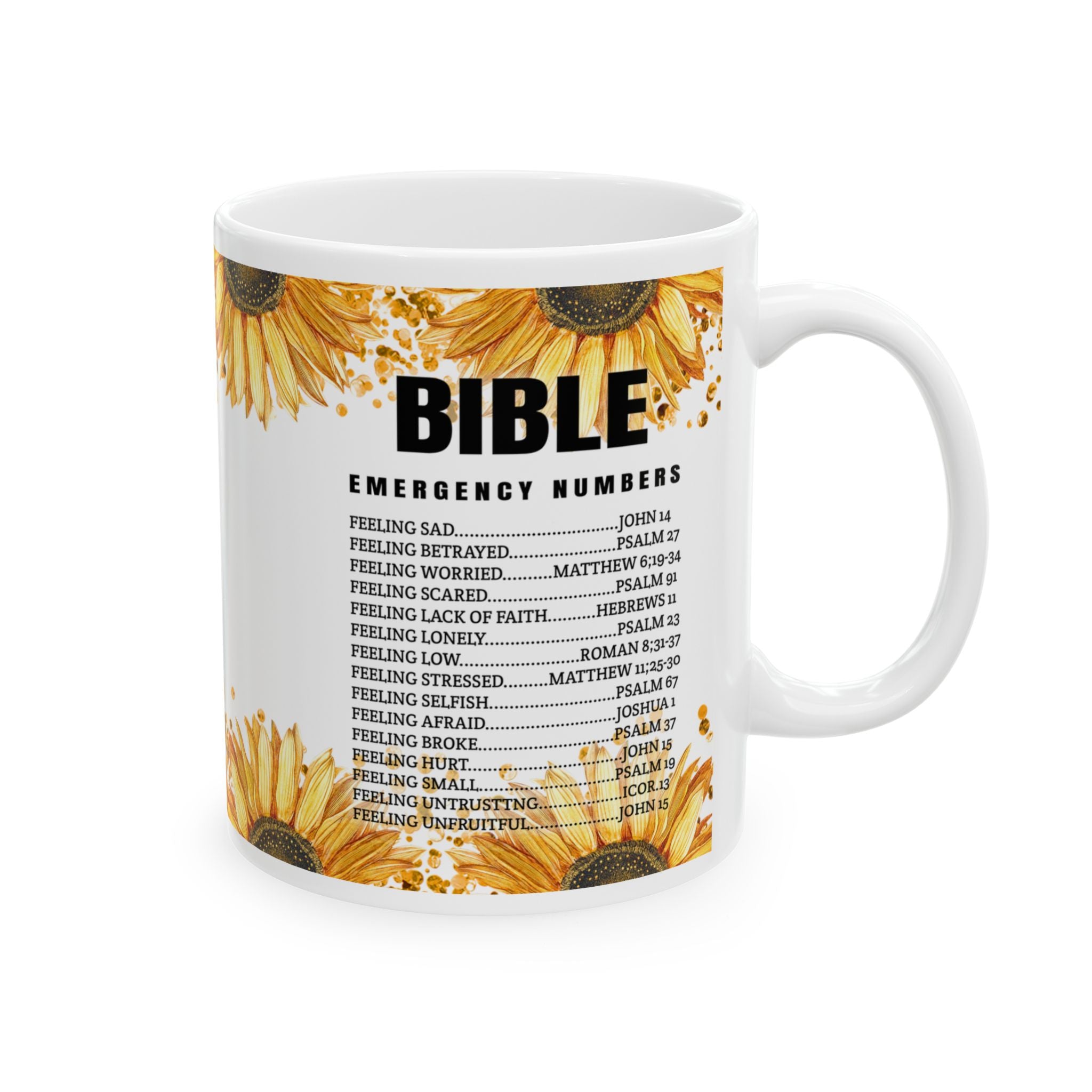 Personalized Sunflower Ceramic Mug – Custom Name Coffee Cup, Floral Gift, 11oz & 15oz