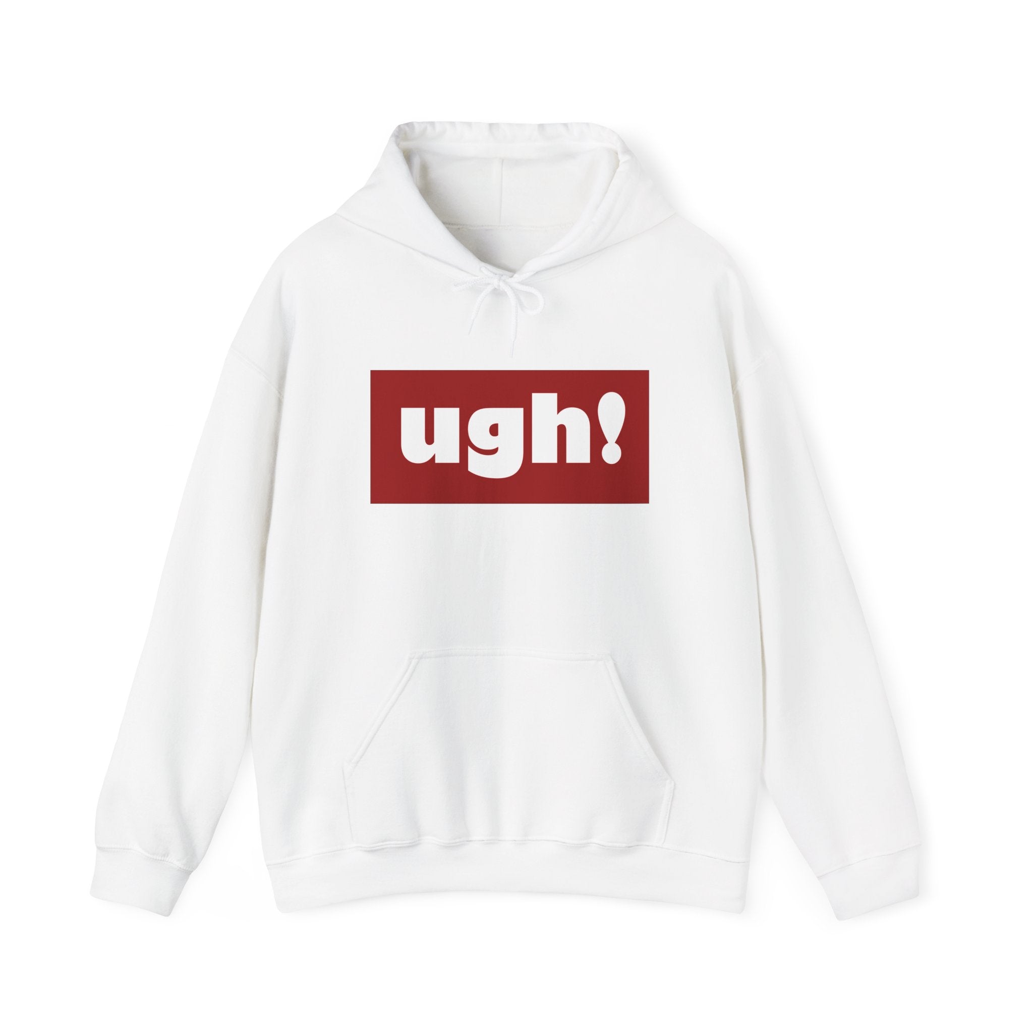 Ugh! Graphic Hoodie — Funny Minimalist Box Logo Pullover