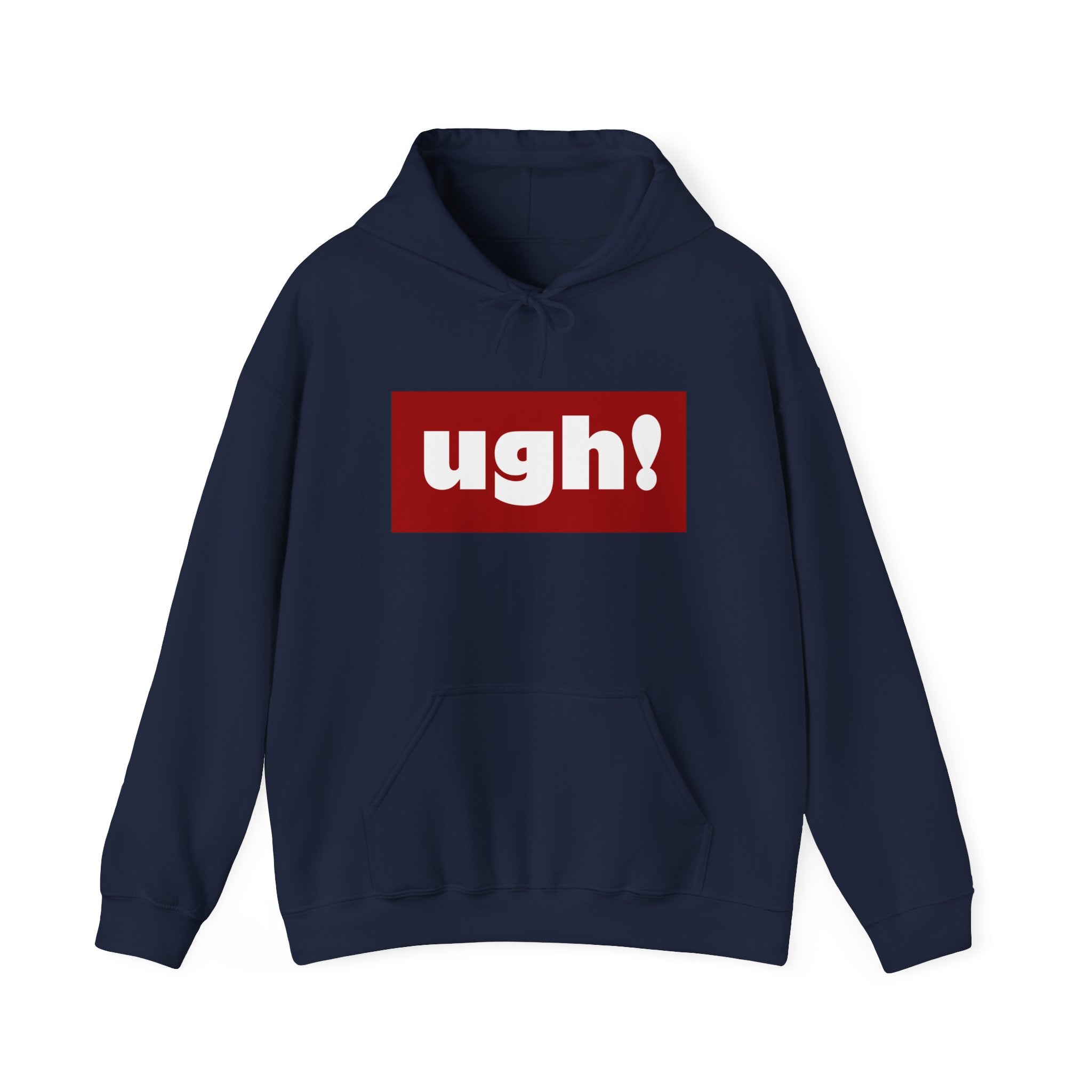Ugh! Graphic Hoodie — Funny Minimalist Box Logo Pullover