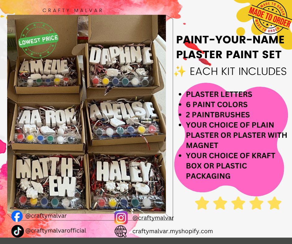 Personalized Paint-Your-Name Plaster Craft | DIY Name Painting Kit