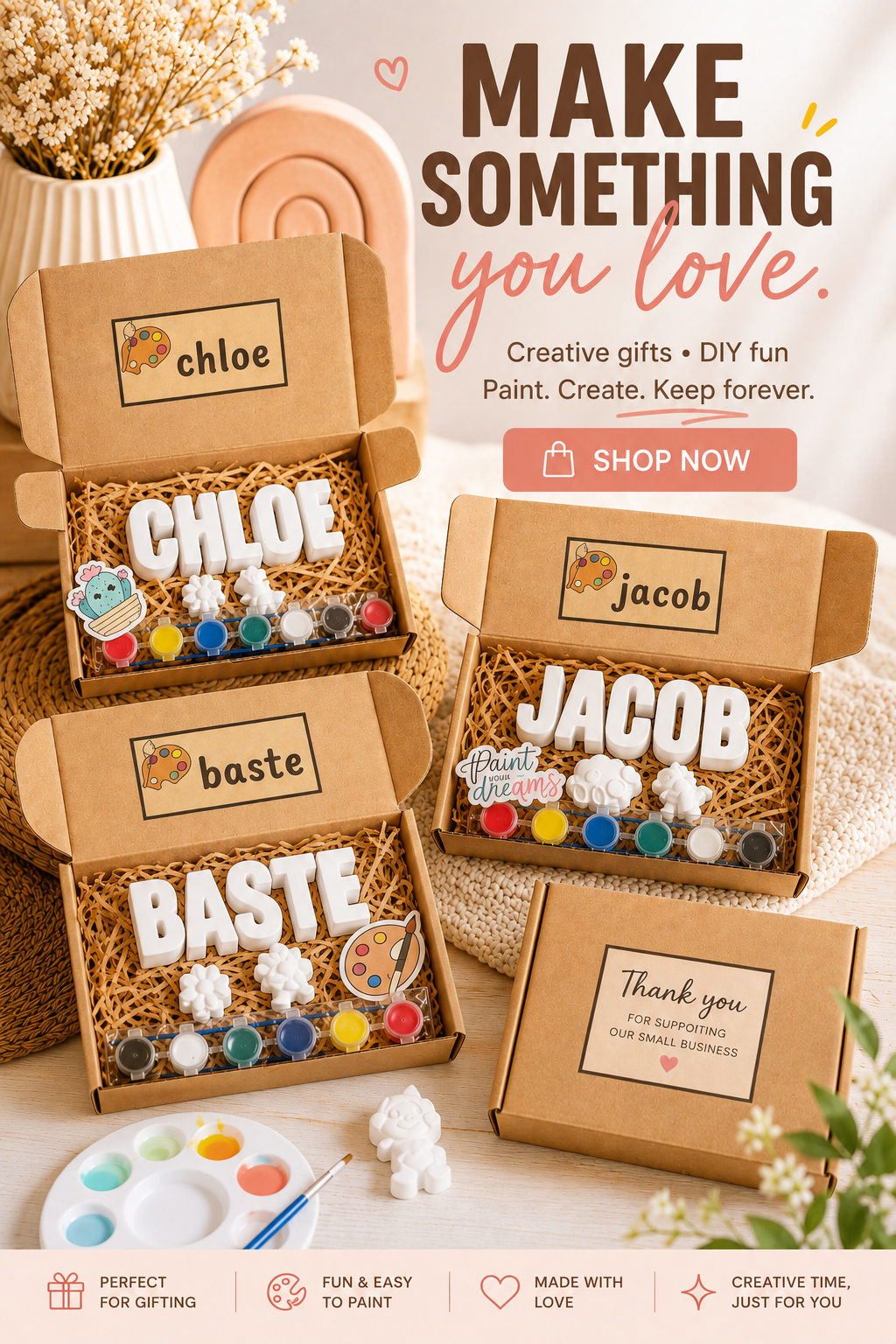 Personalized Paint-Your-Name Plaster Craft | DIY Name Painting Kit
