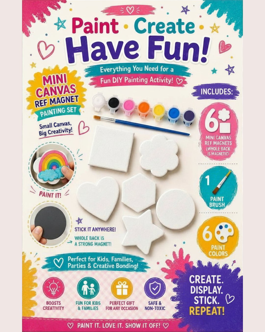 Paint-Your-Magnetic Mini Canvas | Made-to-Order DIY Craft Kit