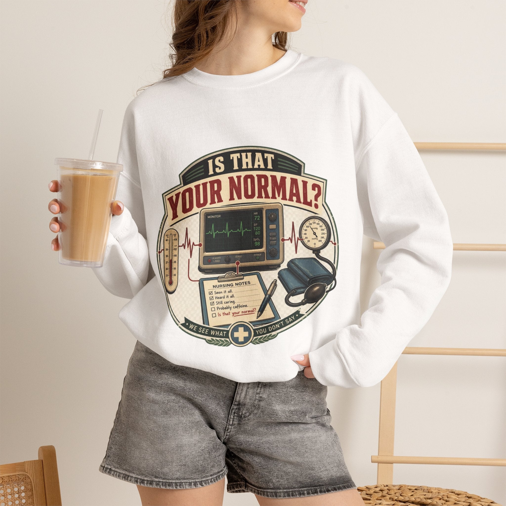 “Is That Your Normal?” Vintage Medical Tech Design Crewneck Sweatshirt