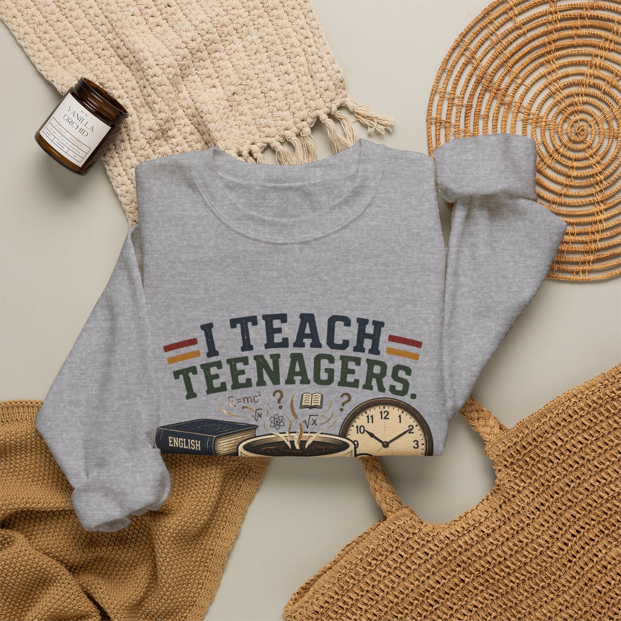 "I Teach Teenagers" – My Coffee Needs Coffee Crewneck Sweatshirt