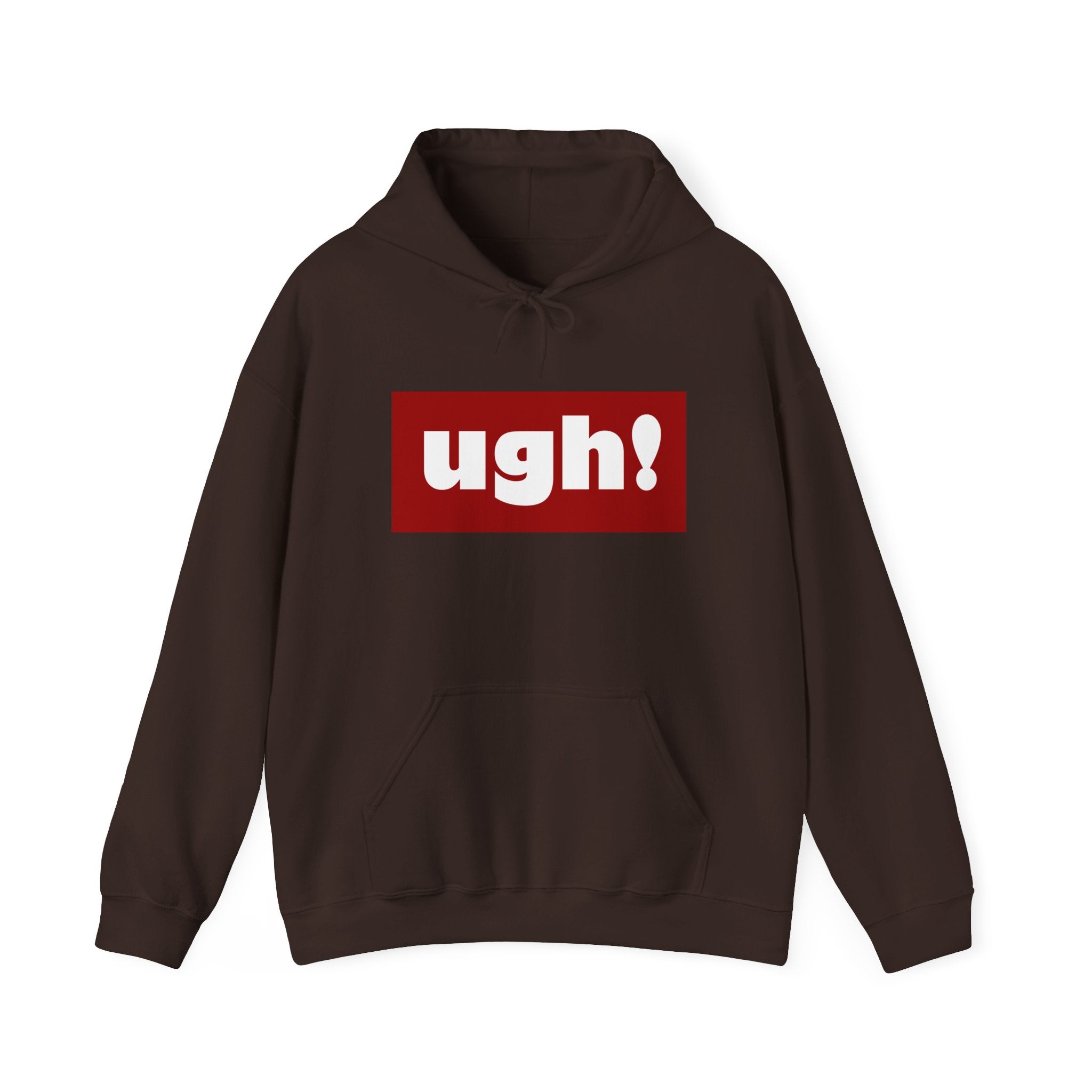 Ugh! Graphic Hoodie — Funny Minimalist Box Logo Pullover