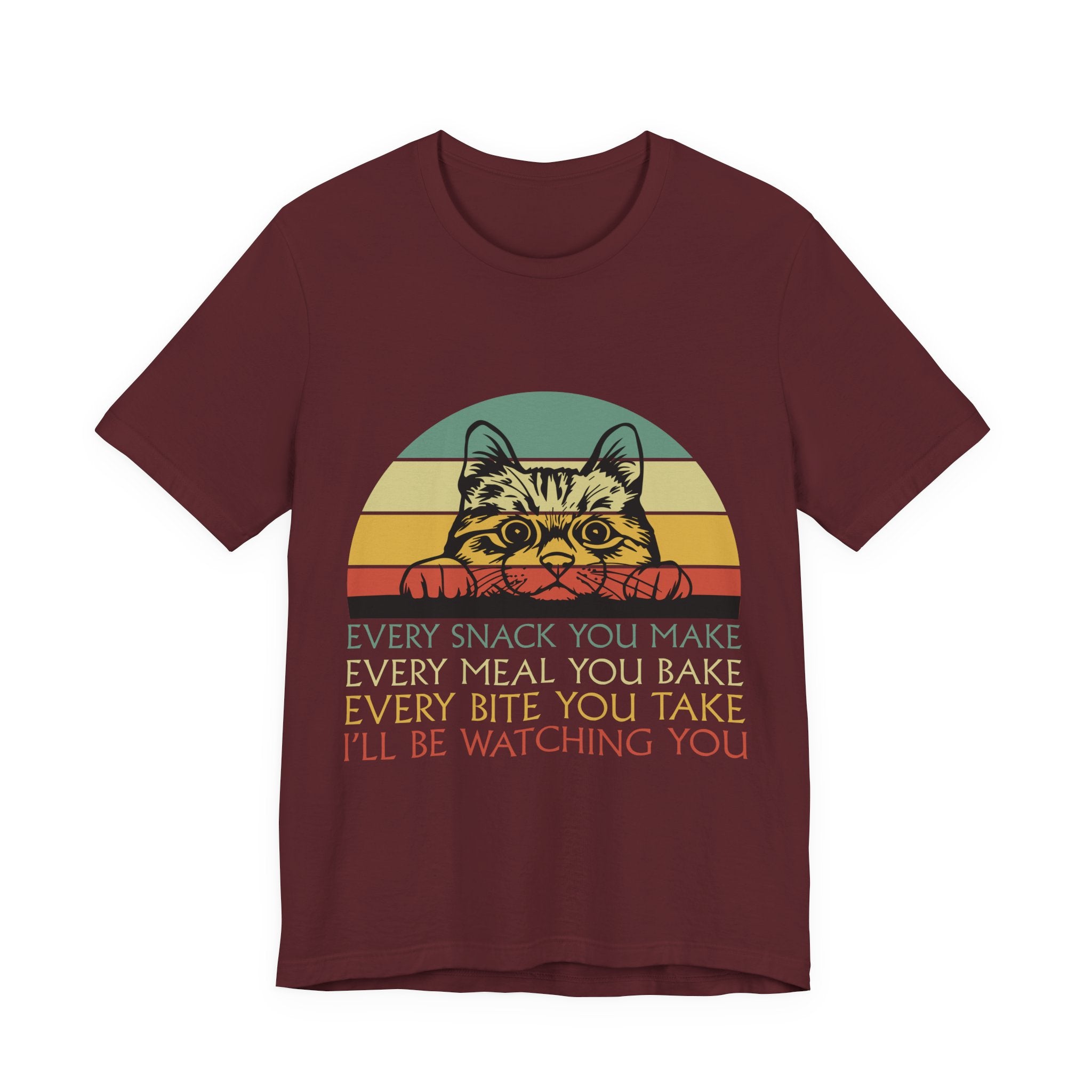 Cat Sneak Vintage Tee — “Every Snack You Make…” Retro Cat Graphic T-Shirt