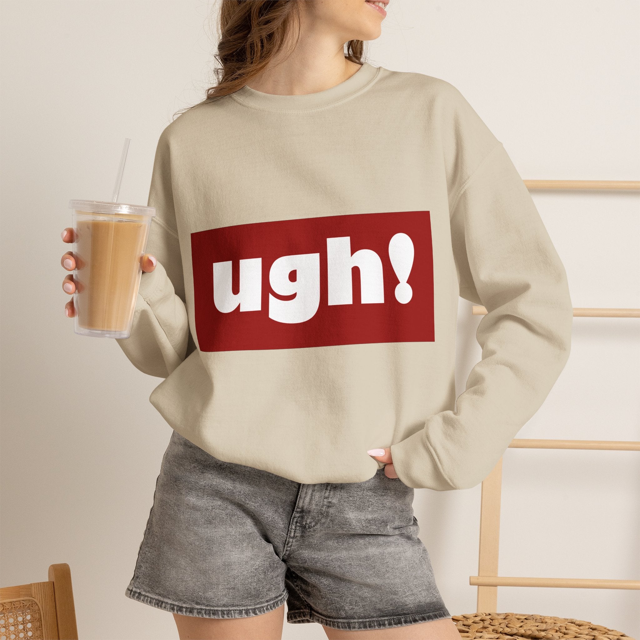 Ugh! Graphic Crewneck Sweatshirt – Casual Statement Pullover