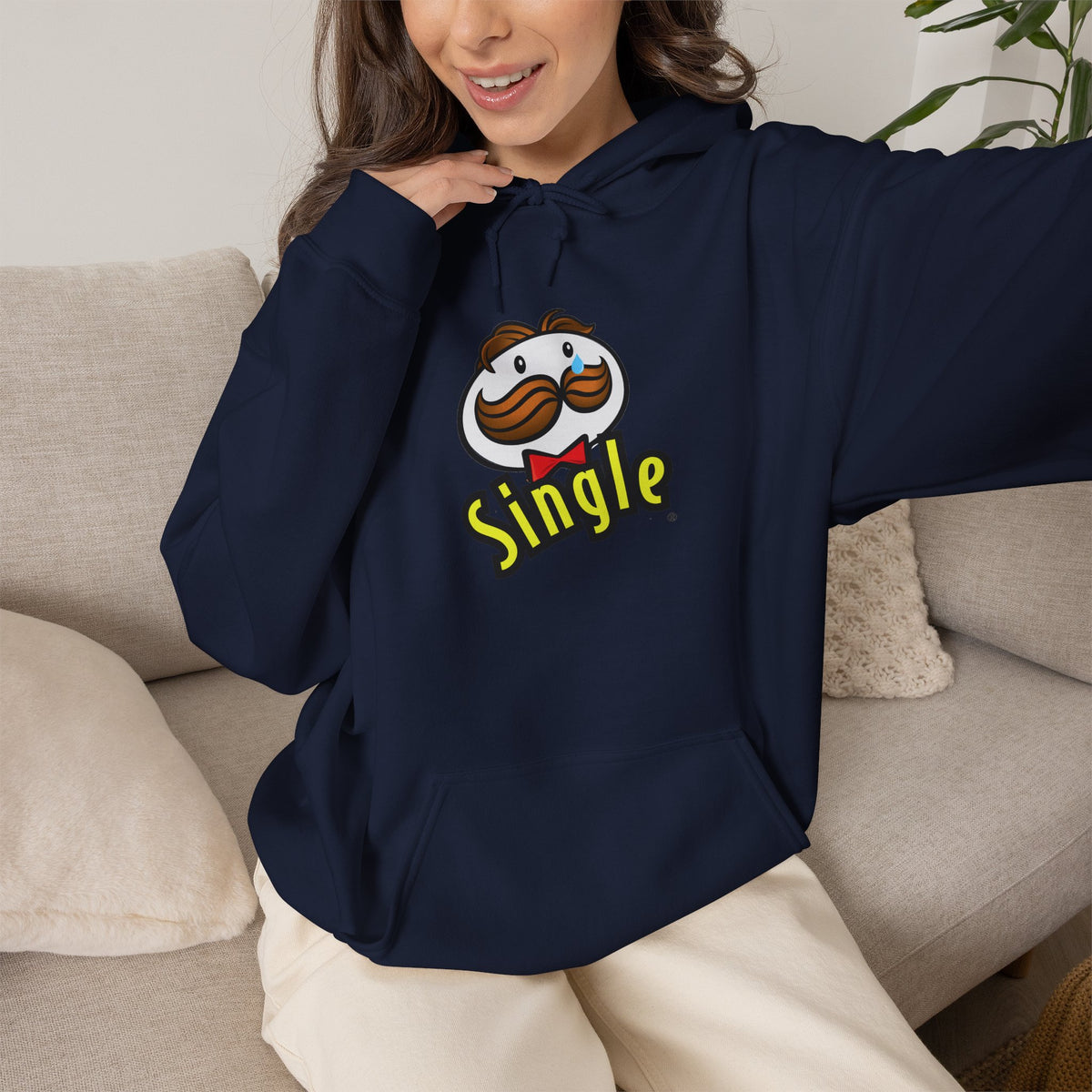 Single Pringles Mascot Hoodie — Funny Single Graphic Pullover
