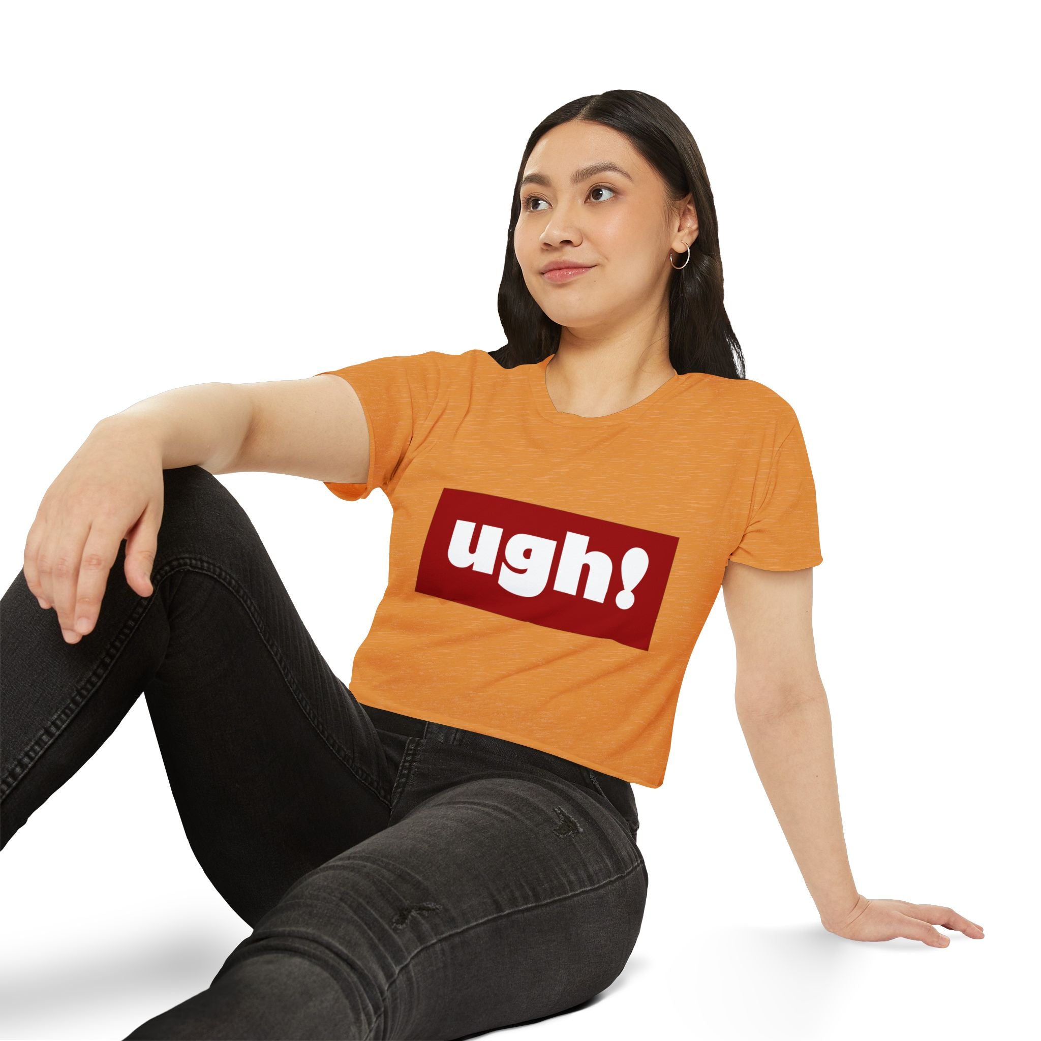 "ugh!" Festival Crop Top — Playful Graphic Women's Cropped Tee