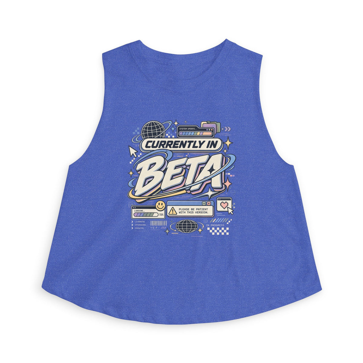 Currently In Beta Crop Top — Retro Tech Graphic Women's Tank