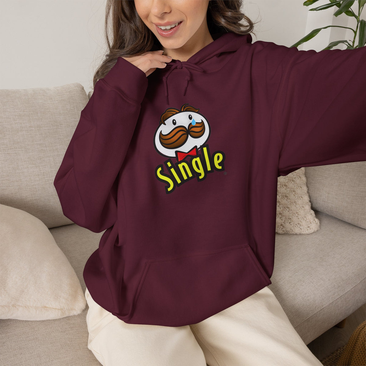 Single Pringles Mascot Hoodie — Funny Single Graphic Pullover