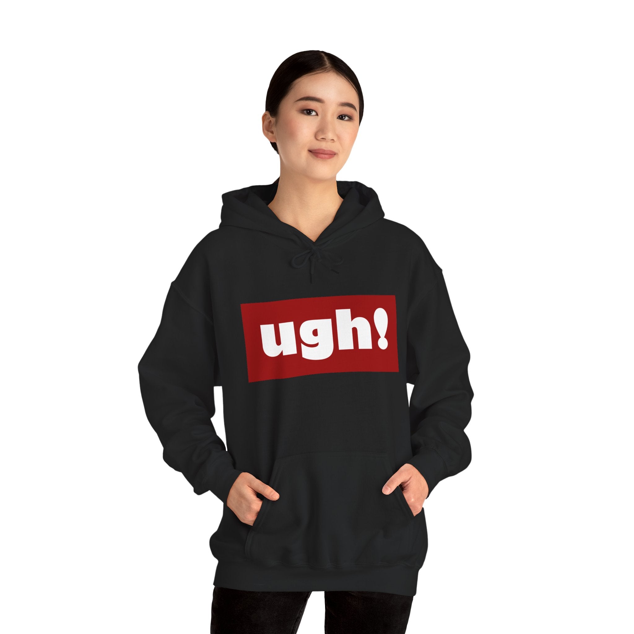 Ugh! Graphic Hoodie — Funny Minimalist Box Logo Pullover