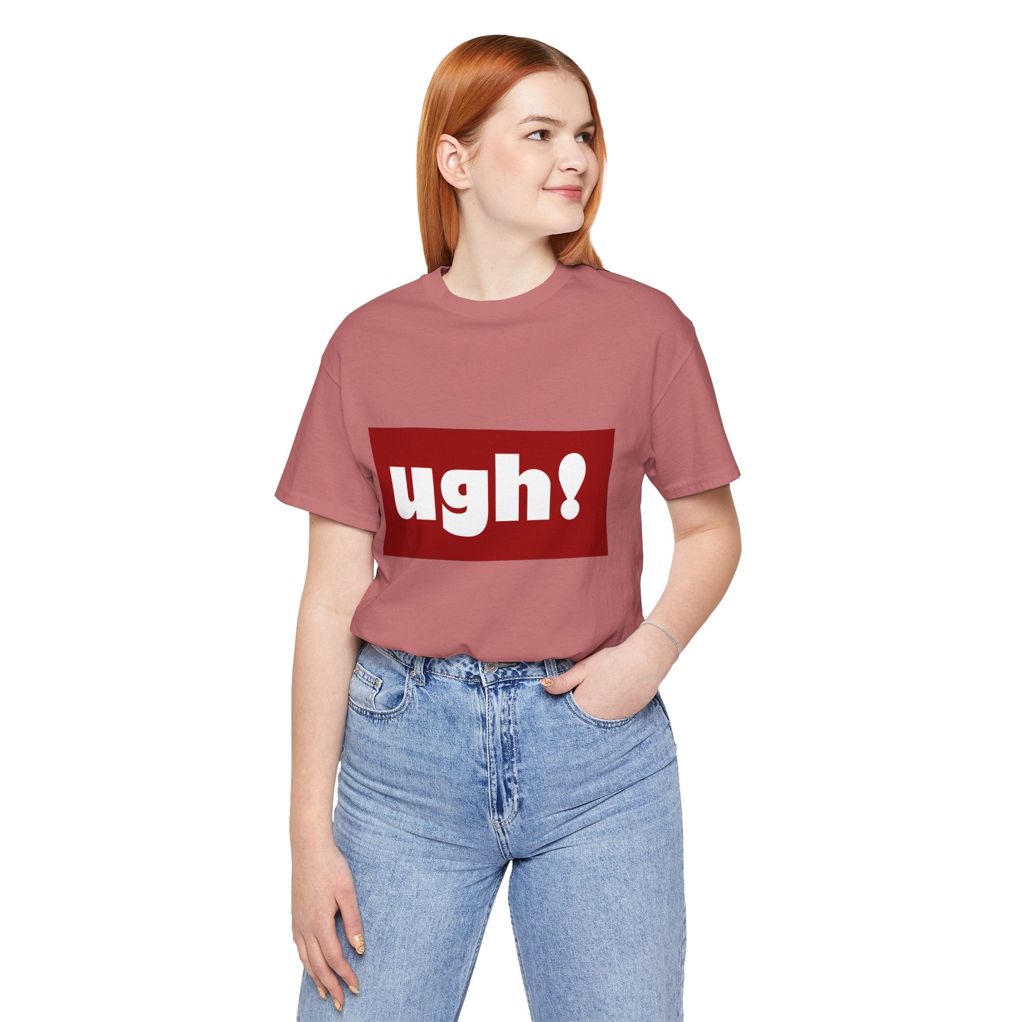 Ugh! Graphic Tee — Red Block Statement T-Shirt